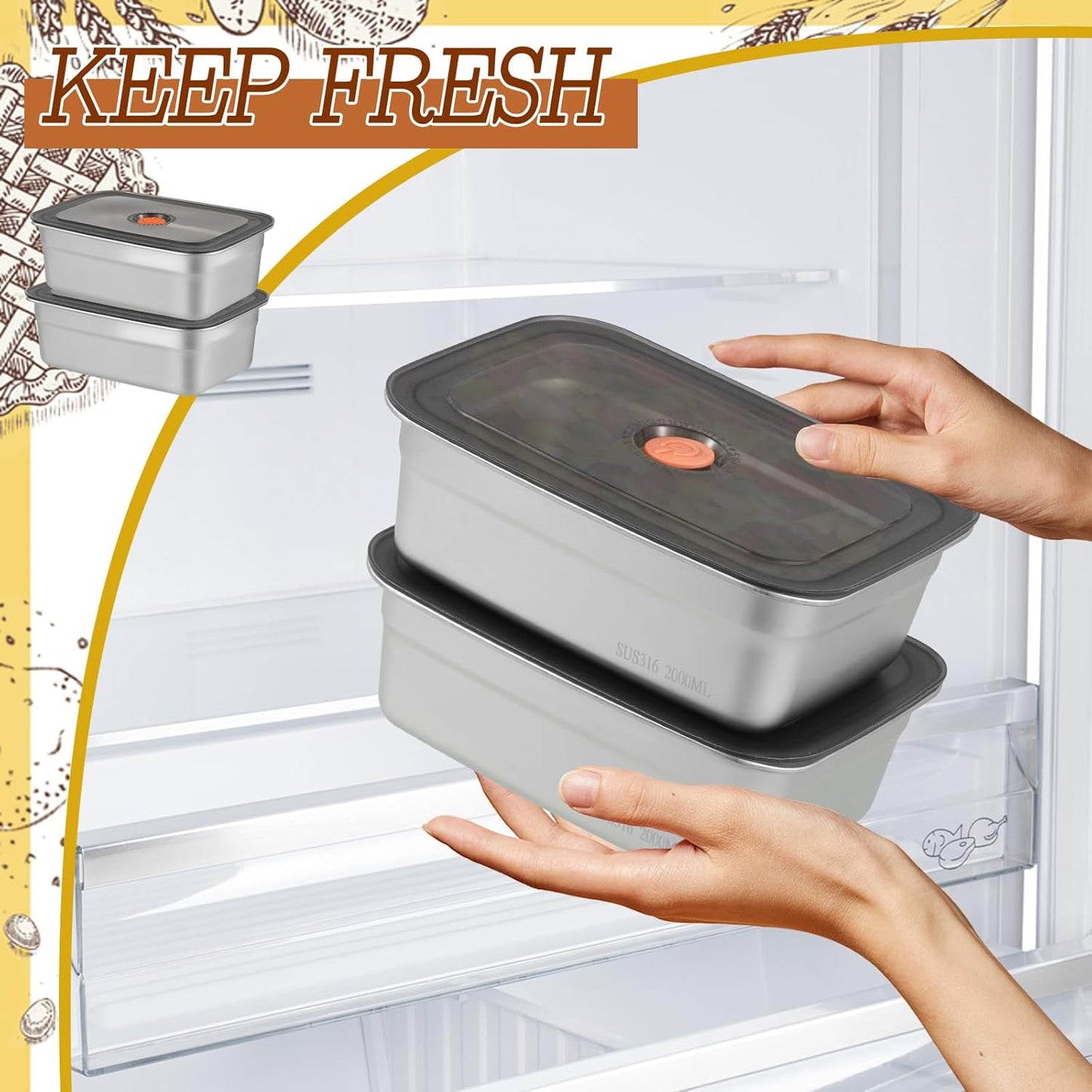 4 Pcs Grill Prep Trays Set Stainless Steel Grilling Prep And Serve Trays 2 Marinade Container with Lids and Cutting Board for Vegetables, Fish, Plating Food & BBQ Prep Tub