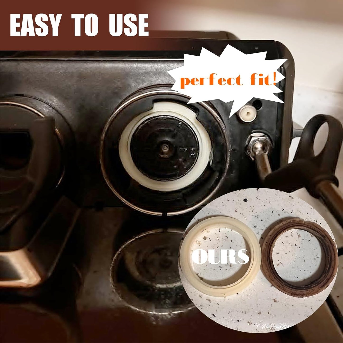 Dianrui 2PCS 54mm Silicone Steam Ring for Breville Espresso Machine Accessories BES870xl/878/860/880/810/840/450/500 Espresso Accessories Grouphead Gasket Replacement Part