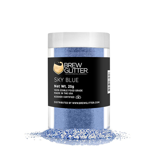 Sky Blue BREW GLITTER Edible Glitter For Drinks, Cocktails, Beer, Garnish Glitter & Beverages | KOSHER & HALAL Certified | 100% Edible & Food Grade | Vegan, Gluten, Nut Free (25g, Sky Blue)