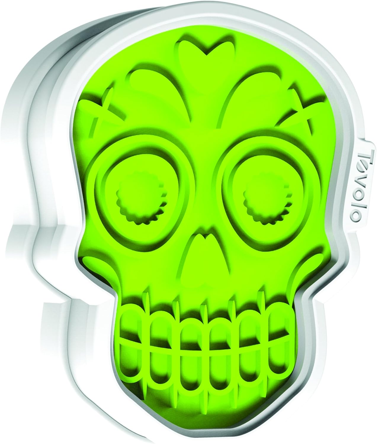 Tovolo Sugar Skull Templates Reverse, Dishwasher Safe, Set of 6 Cookie Stamps with Cutter, Lime/White (81-22492)