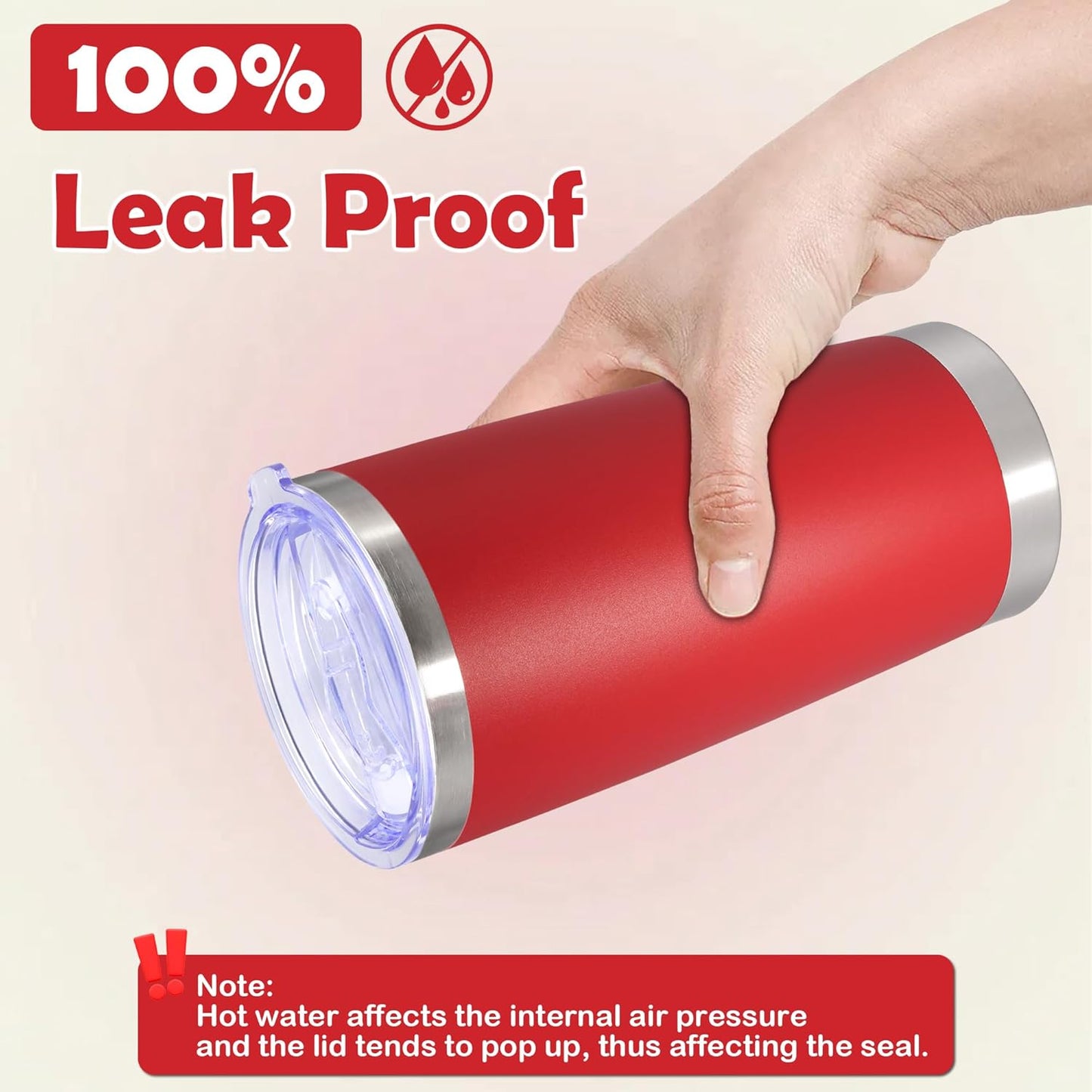 20oz Tumbler Stainless Steel Tumbler Cup with Lid Vacuum Insulated Double Wall Travel Mug, Durable Powder Coated Travel Coffee Tumbler Mug for Hot & Cold Drinks, Red,4 Pack