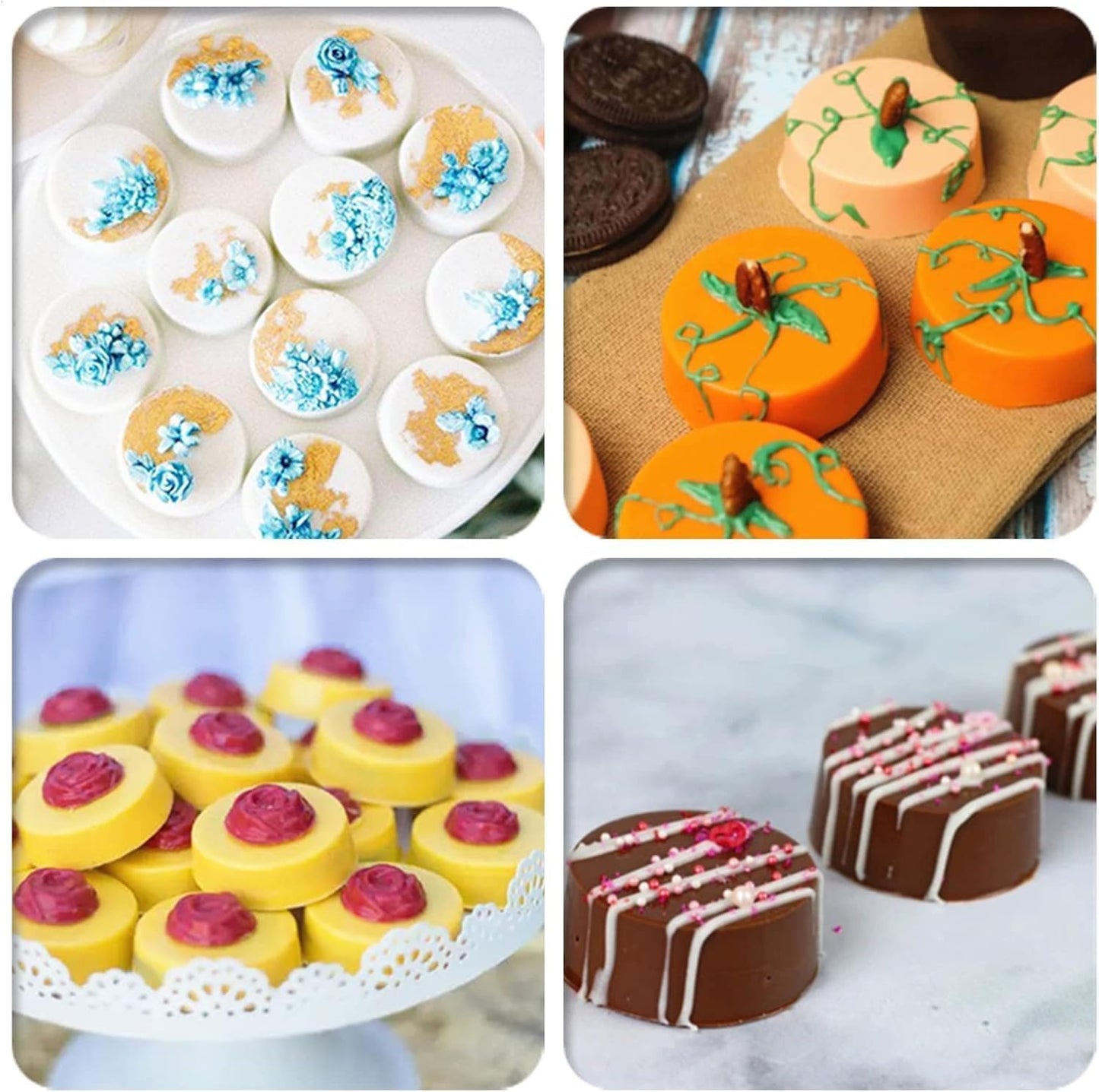 Chocolate Molds,Dubai Chocolate Mold and Scraper for Stuffed Bar,Deep Round Fix Chocolate Candy Bar Mold for Filling Knafeh Pistachio Chocolate Bar Kit