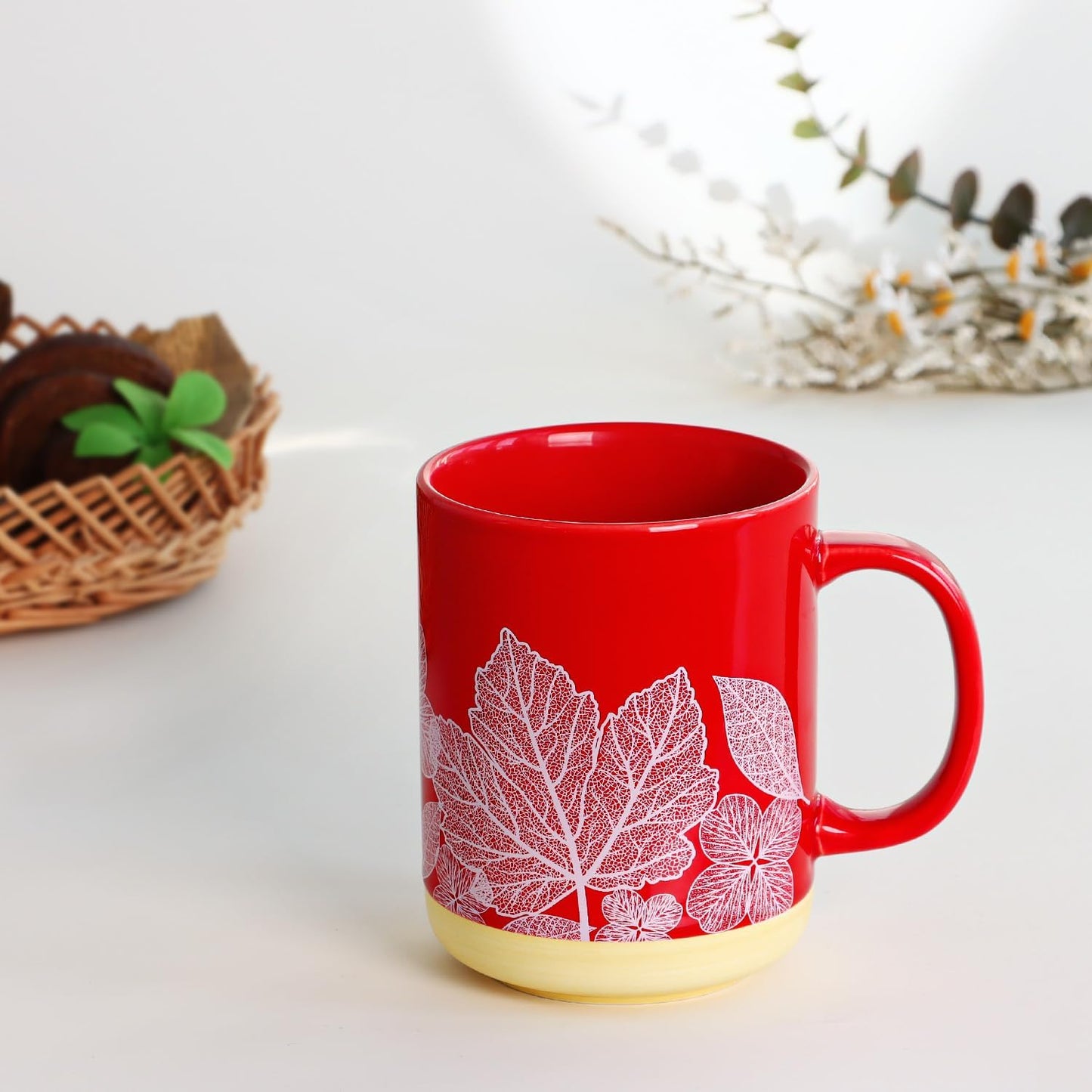 17 oz Large Coffee Mug with Handle Tea Cup Novelty Coffee Cup for Men Women Office Work.Microwave and Dishwasher Safe, Red