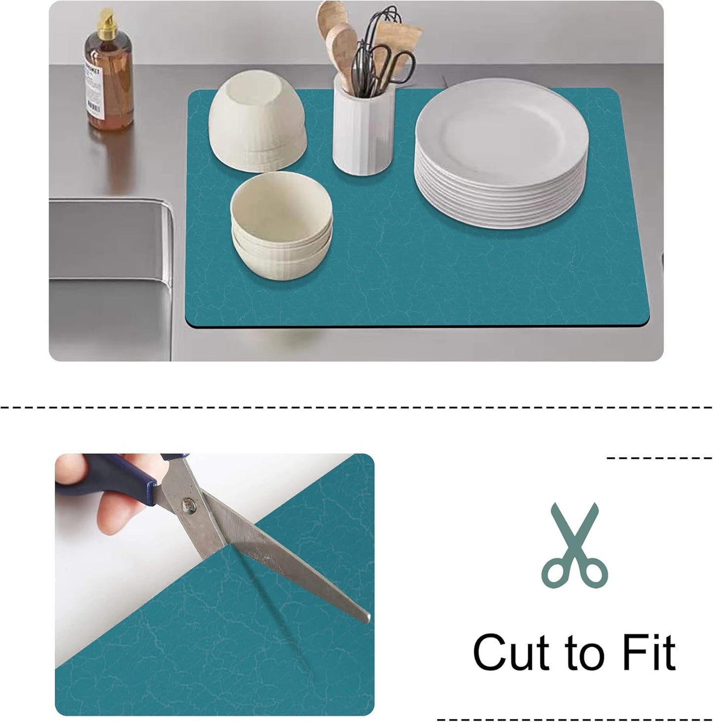 GOLENER Coffee Maker Mat For Countertops,Coffee Bar Decor,Coffee Machine Pads,Absorbent, Washable,Reversible Microfiber Dish Drying Mat For Kitchen accessories,Under Small Appliance Mats