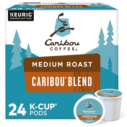 Caribou Coffee Keurig Single-Serve K-Cup Pods, Caribou Blend Medium Roast Coffee, 24 Count