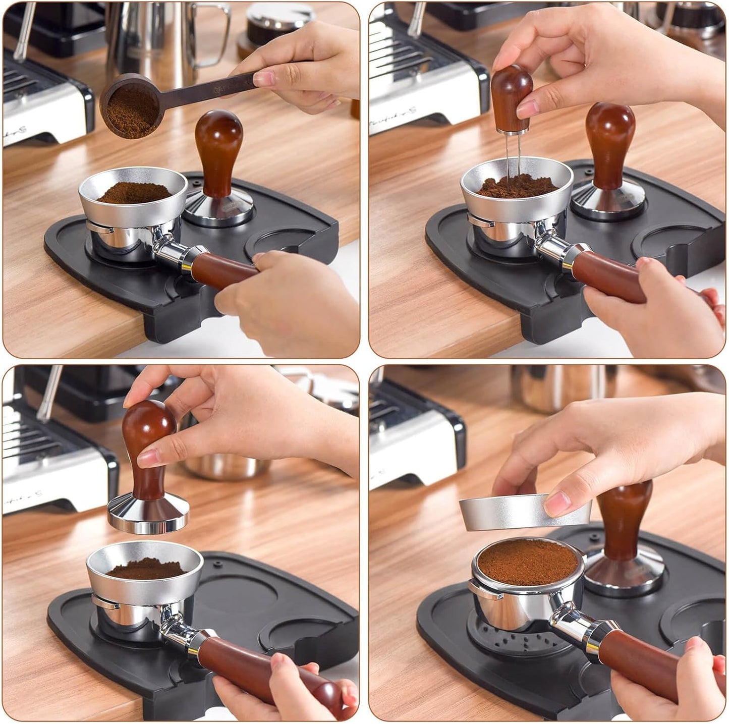 Aluminum Espresso Portafilter Funnel, 51mm Dosing Funnel with Magnetic