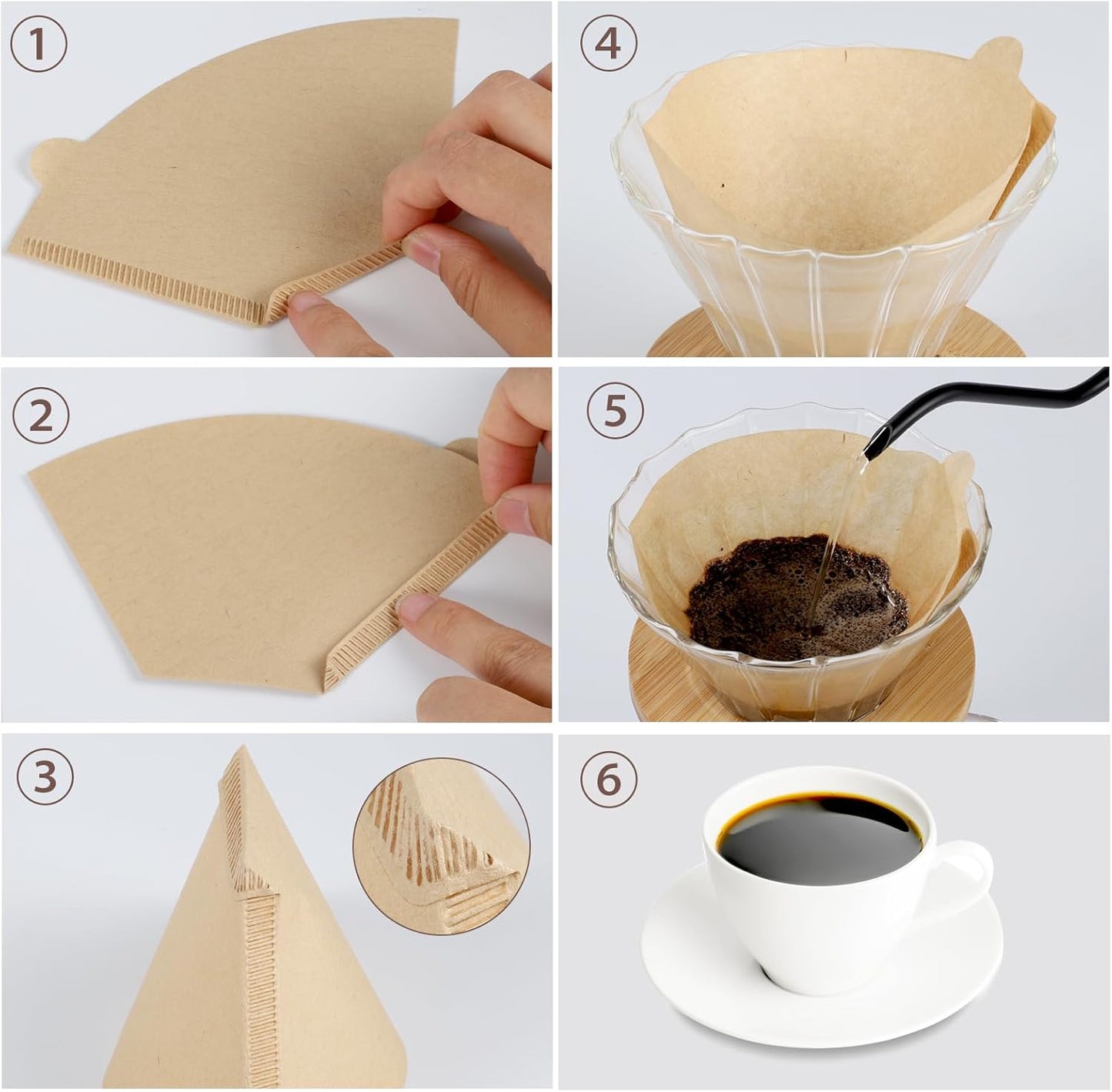 200 Count Coffee Filter #2, 2 Cone Coffee Filters Unbleached Natural 2 Cone Filters Paper Compatible with Drip and Pour Over Coffee Maker, 100-Count Per Box
