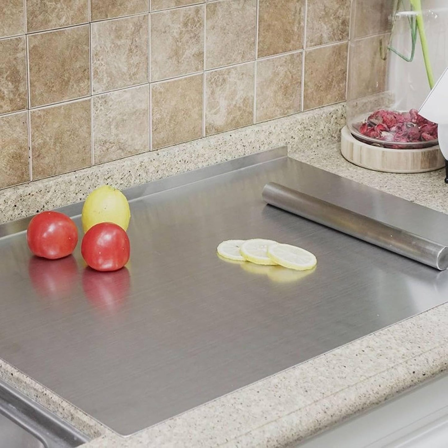 Stainless Steel Cutting Boards for The Kitchen, Suitable for Meat, Fruits, Vegetables, Bread, and Baking Large-sized Cutting Boards (60 x 40cm/23.6 x 15.7 in)