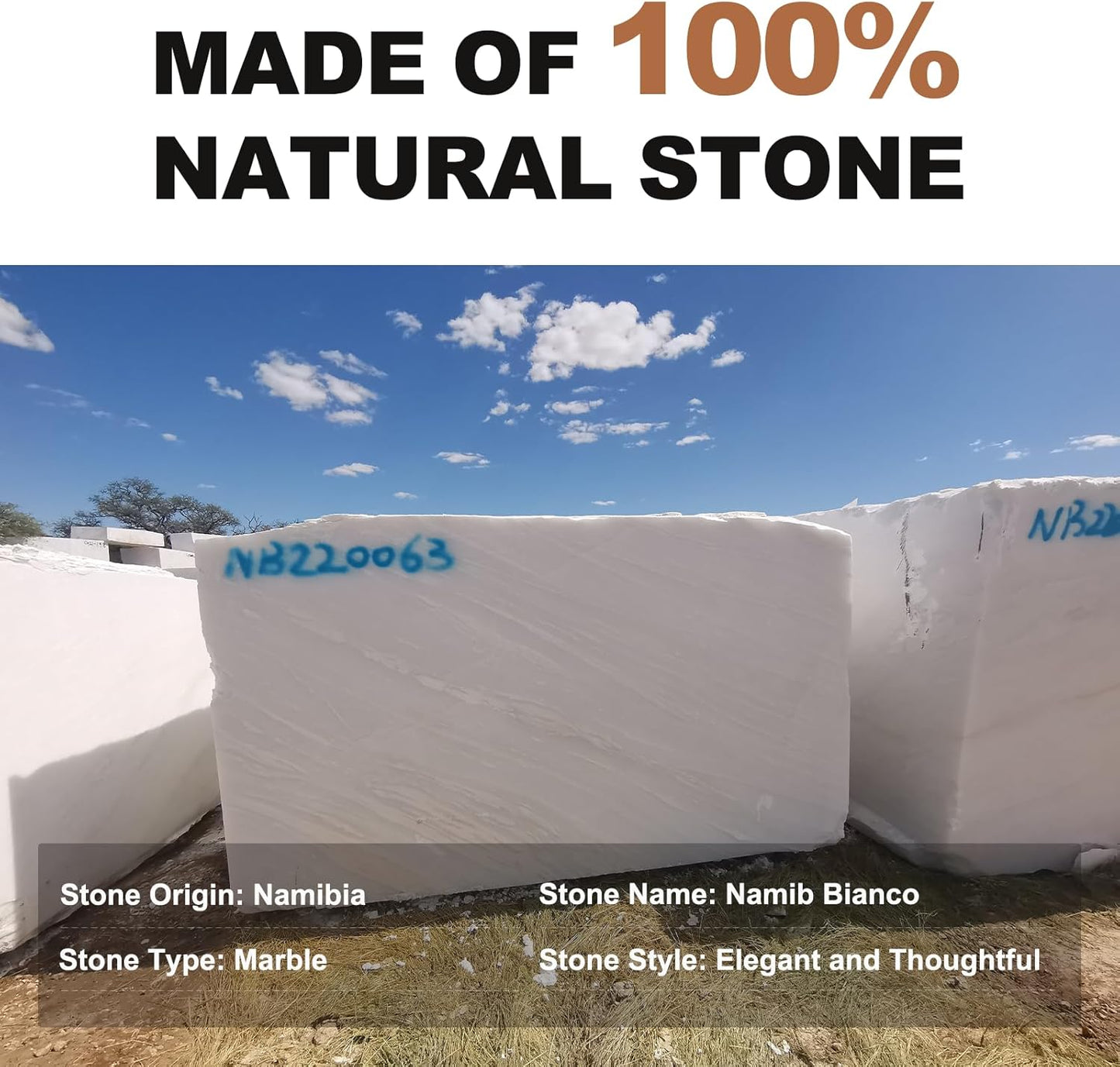 Koville African Natural Marble Cutting Board for Kitchen, 11inch Round Hand Crafted Marble Slab for Cheese, Charcuterie, Pastry Board - Wedding Gift, House Warming Gift(Namib Fantasy)