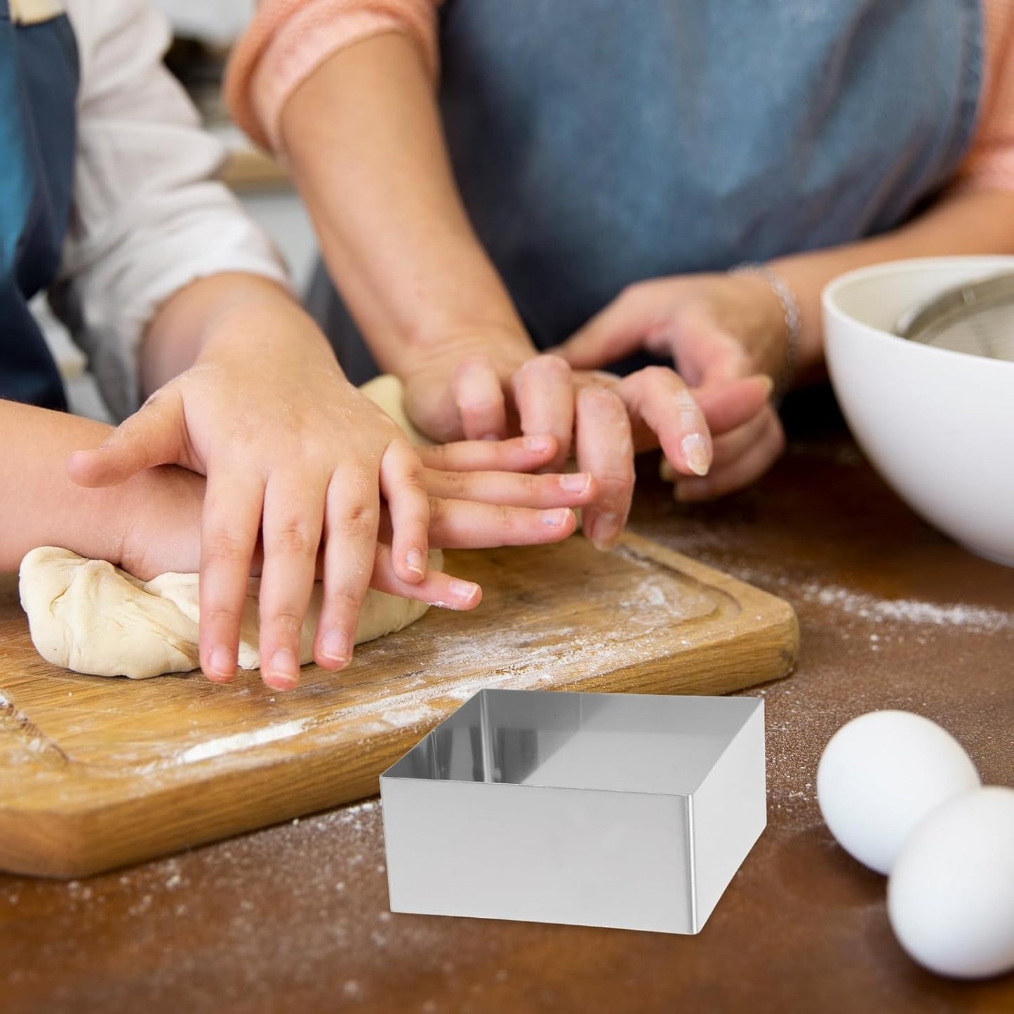 Alipis Square Mousse Mold Mousse Cutter Stainless Steel Cake Ring Cake Mold Metal Pastry Mould Dessert Ring Baking Tool for Home Kitchen DIY Pastry (Silver 5 Inch), 75635NWDON16PLB