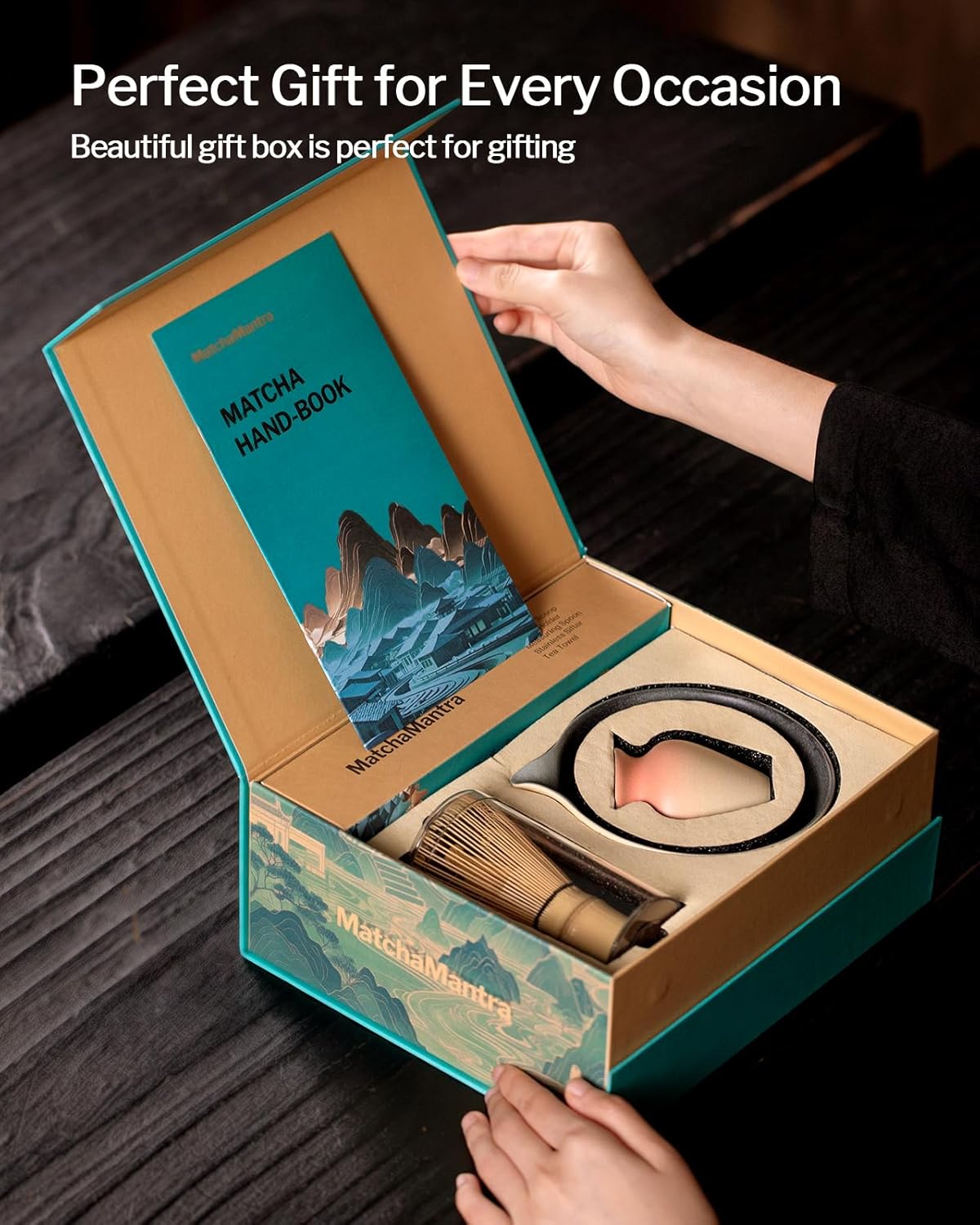 Artisan Matcha Whisk Set - 8 Pcs Premium Matcha Set with Bowl (Chawan), Bamboo Whisk & Tools | Matcha Kit for Making Breakfast/Latte | Gift for Matcha Lovers (Sunset Yellow)