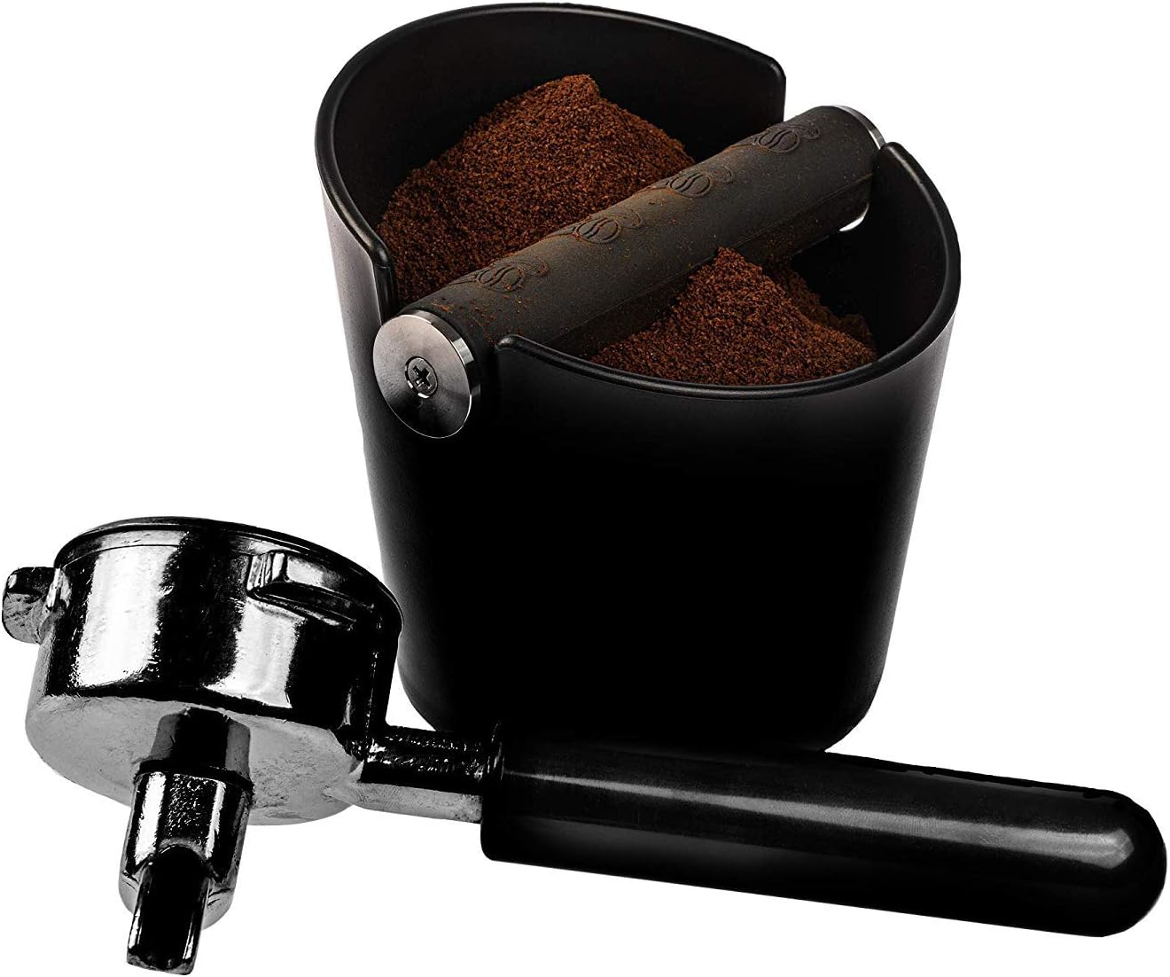 Coffee Knock Box, 4.8in Barista Style Espresso Grounds Knock Box with Removable Heavy-Duty Metal Knock Bar and Shock- Absorbent Durable and Non-Slip Base for Espresso Maker Accessories, Easy to Clean