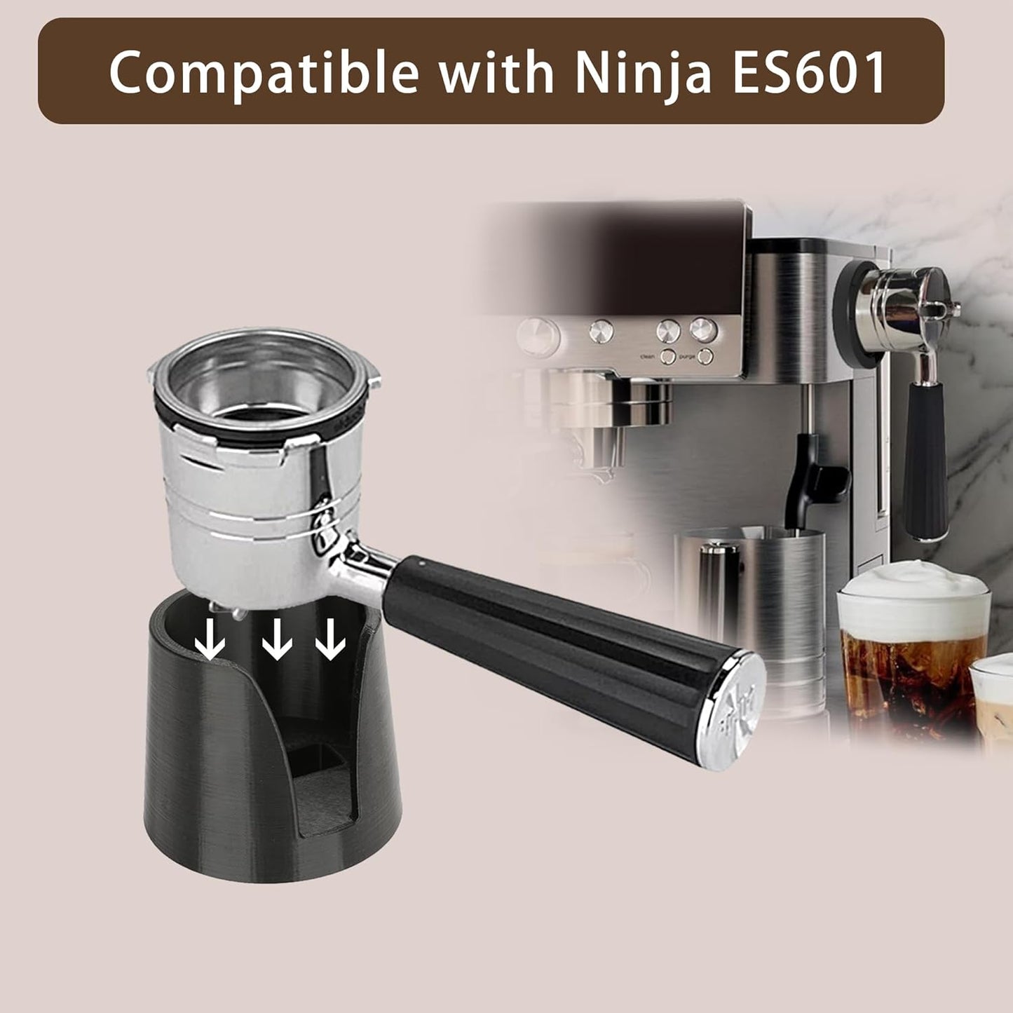 Coffee Tamper Base Compatible with Ninja Espresso ES601/ES701,Handheld Portafilter Support Stand For Ninja Cafe Luxe Machine,Anti-Slip Coffee Accessories Improves Tamping Stability and Extraction