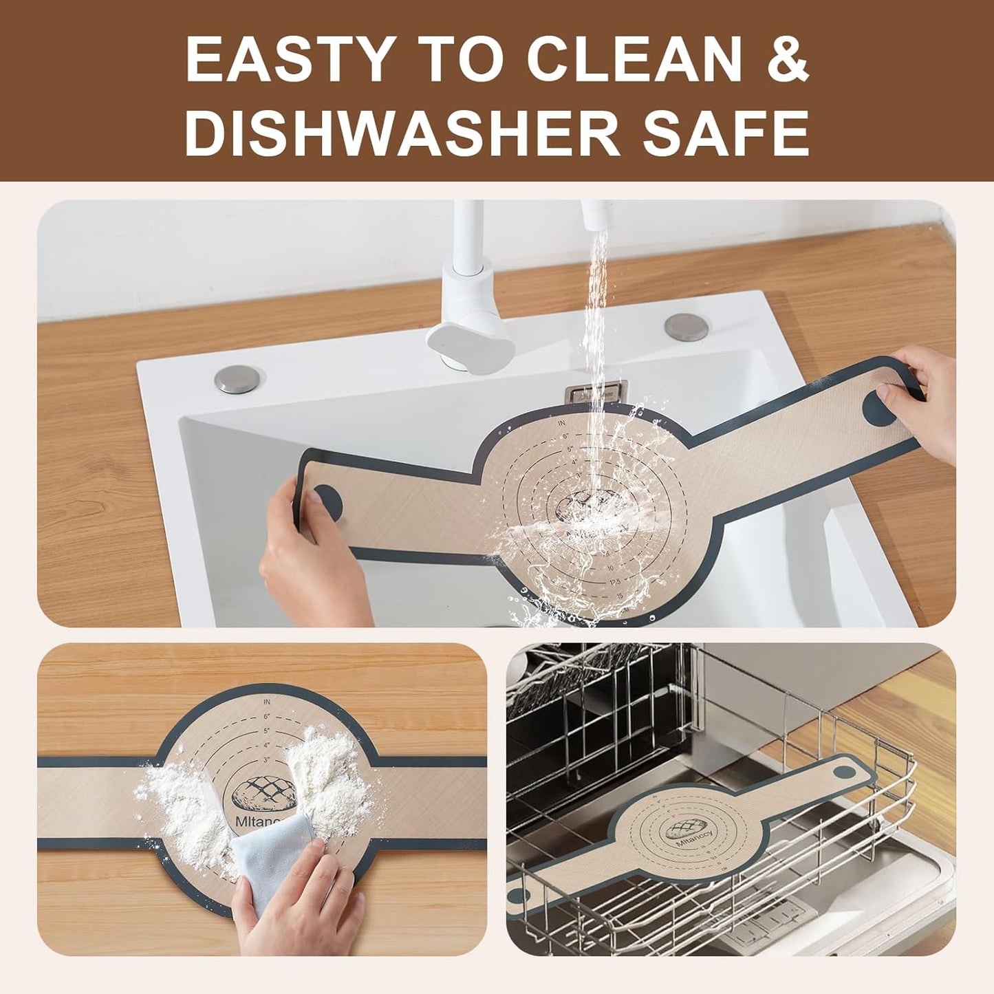 3 PCS Silicone Bread Sling for Dutch Oven Liners, Non Stick & Easy to Clean Silicone Bread Baking Mat with Extra Long Handles, Reusable Round Silicone Baking Mats to Transfer Sourdough Bread