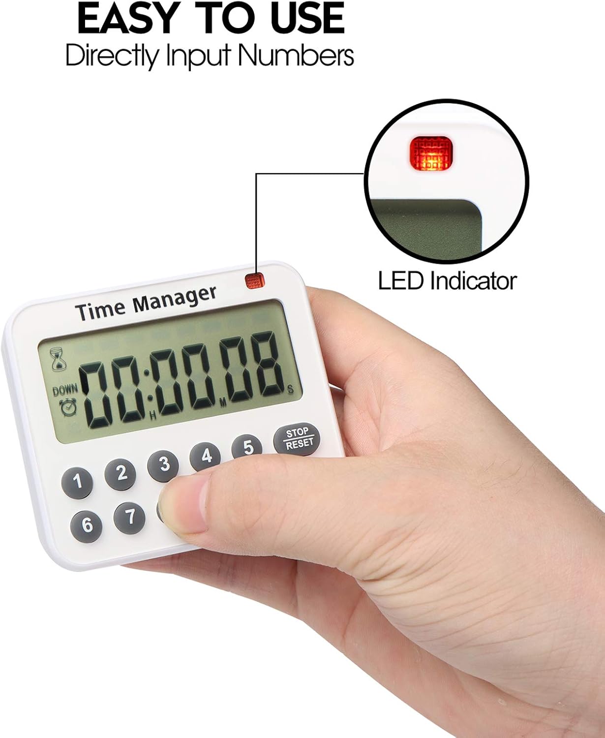 Digital Countdown Kitchen Timer - AIMILAR AY4052-2 Magnetic Count Up Down Cooking Timer with Magnet Back Loud Alarm Directly Input Hours Minutes and Seconds (2 Pack)