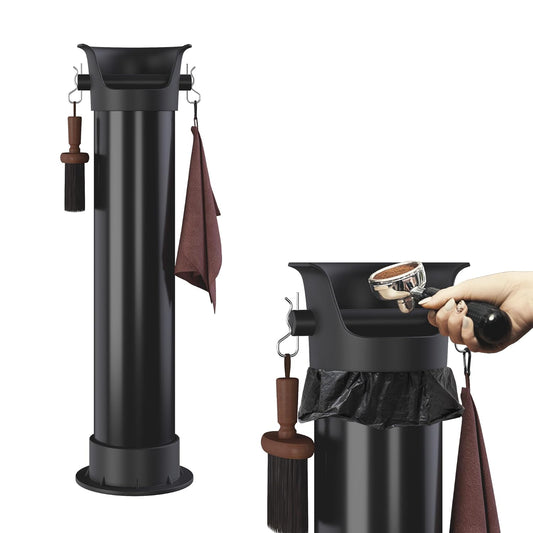 Espresso Knock Box for Coffee Puck, 250+ Cups Commercial Coffee Grounds Disposal Recycle Trash Can Clean Tool Set, Barista Essential for Cafe Shop Trailer Office Breakroom Home Bar Accessories