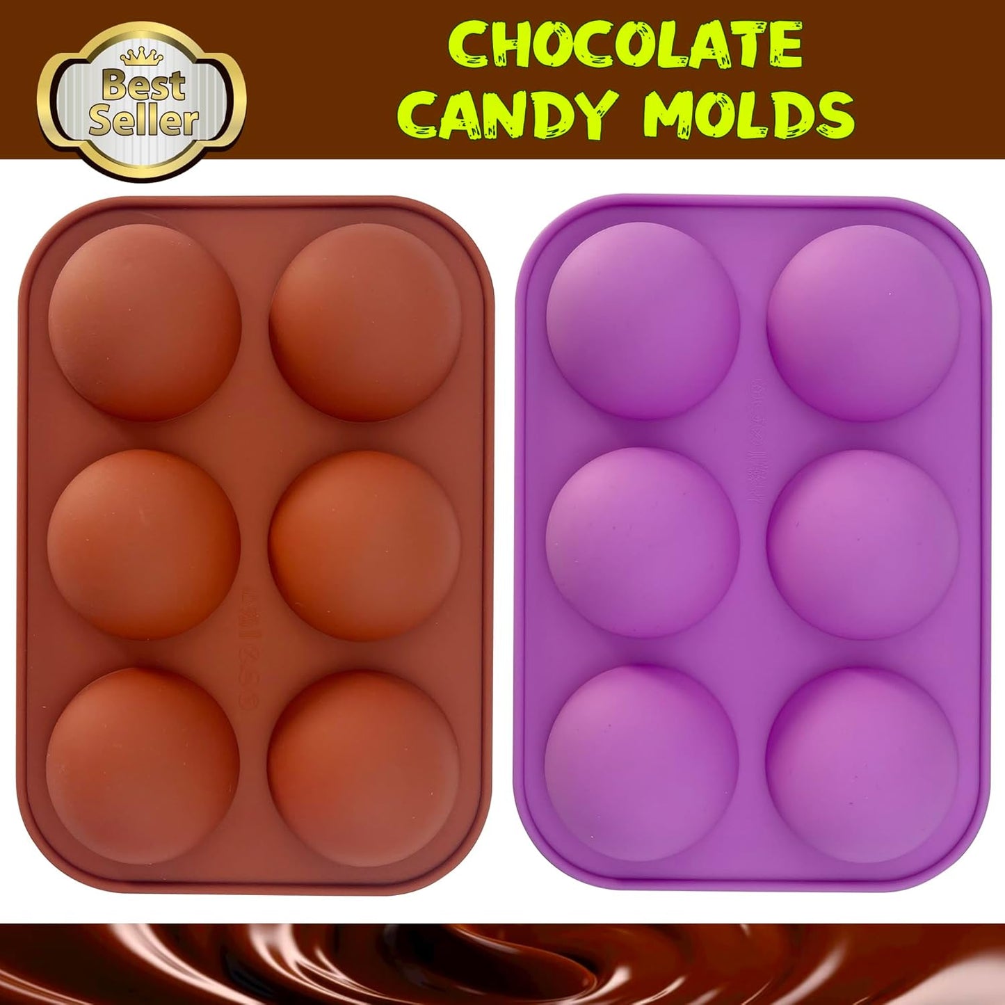 4 PCS Silicone Hot Chocolate Bomb Mold Medium Semi Sphere Silicone Mold, 2 Packs Half Sphere Silicone Baking Molds for Making Chocolate, Cake, Jelly, Dome Mousse -Diameter 2 inch