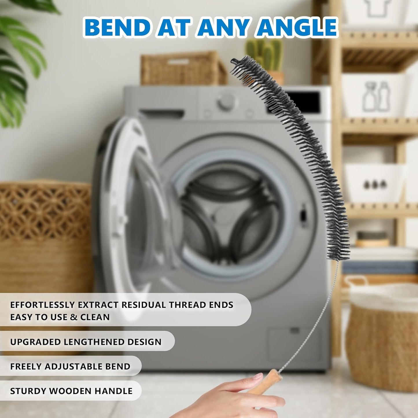 Dryer Lint Brush Vent Cleaner Lint Trap Cleaning Tool Dryer Vent Brush Long Flexible with Wood Handle 27.95 Inches Medium Size for Dryer Vent Cleaning DIY Enthusiasts Homeowners (2, PCS)