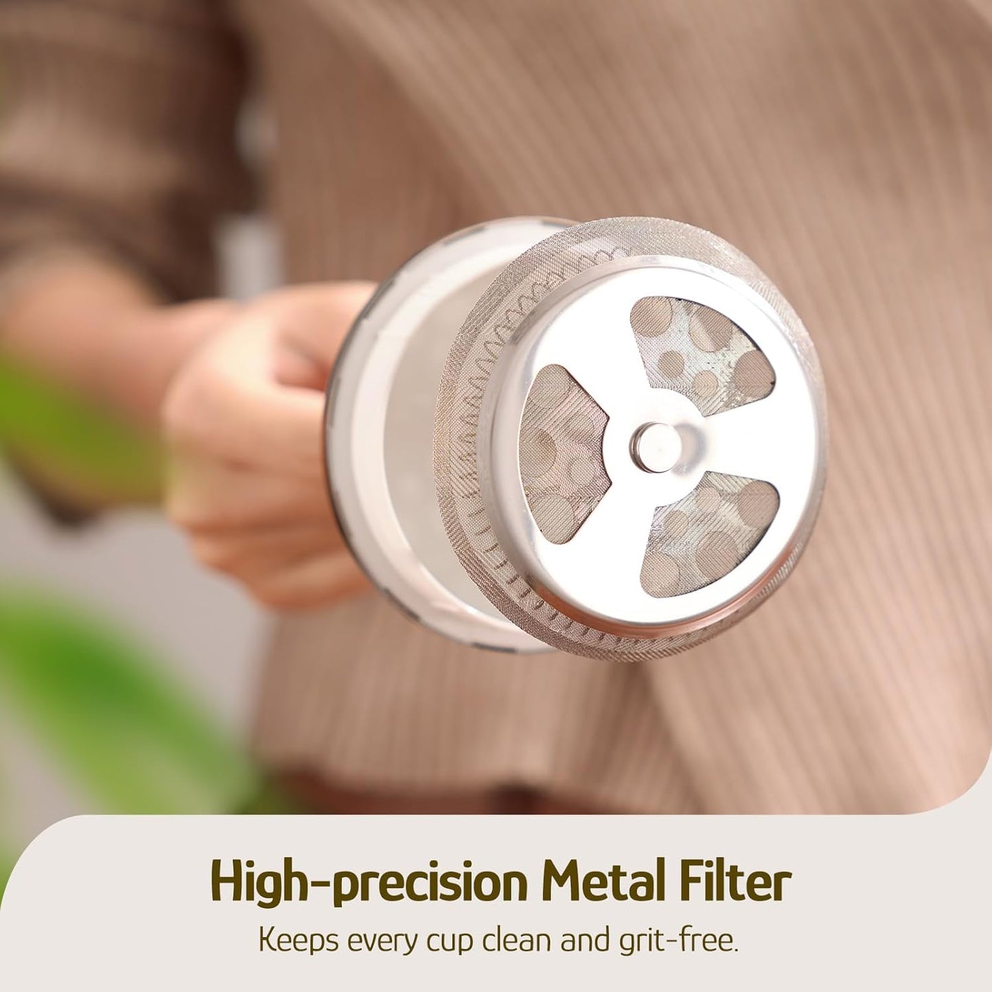 Hazel Quinn French Press Coffee Maker, 450ml/15oz, Heat-Resistant Borosilicate Glass, 304 Stainless Steel, BPA-Free, Easy to Clean, Precision Filtration for Coffee & Tea, Ideal for Home, Travel