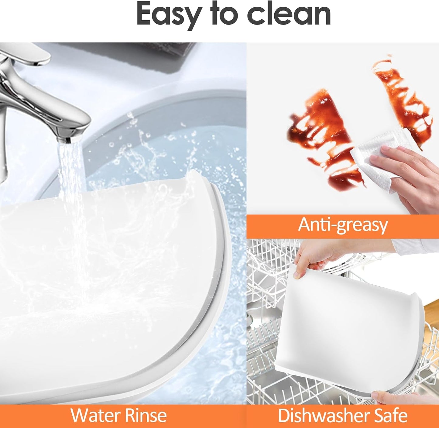 Silicone Coffee Maker Mat with Lip, 17.4'' x 10.6'' Heavy Duty Coffee Maker Mat for Countertops, Coffee Tray Fit Under Coffee Machine Appliance Automatic Machines Espresso Accessory, White