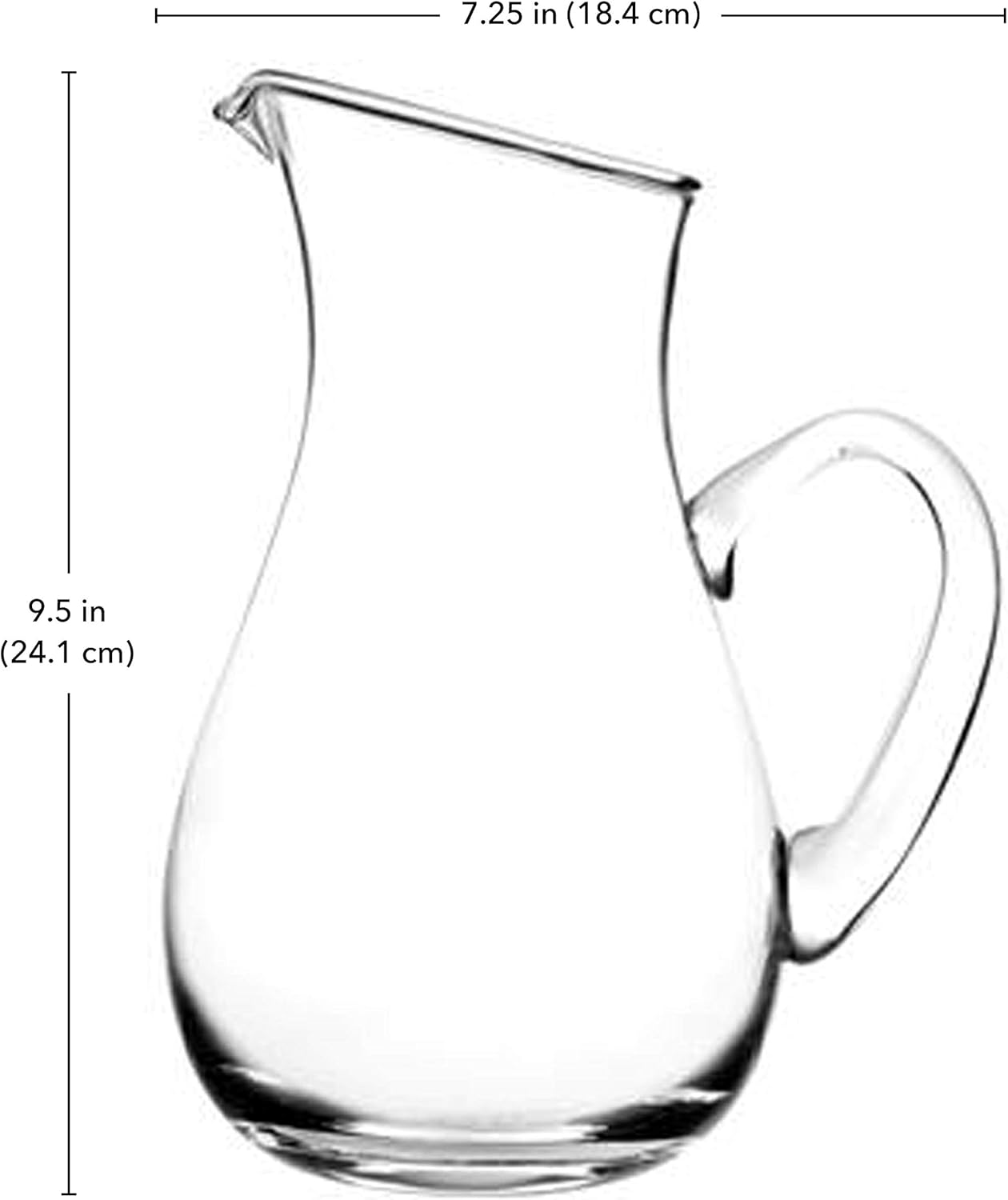 Glass Water Pitcher with Spout – Elegant Serving Carafe for Water, Juice, Sangria, Lemonade, and Cocktails – Crystal-Clear Glass Beverage Pitcher.