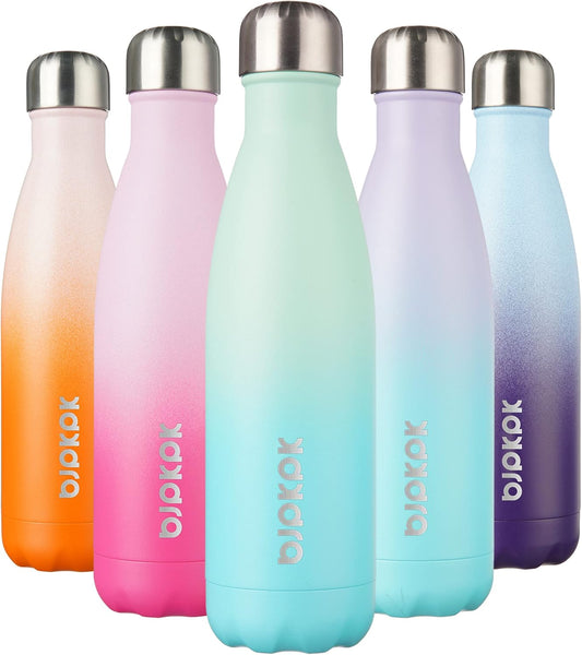 BJPKPK 17oz Insulated Stainless Steel Water Bottles,Sports Water Bottles Keep Cold for 24 Hours and Hot for 12 Hours,BPA Free for Travel,Mint