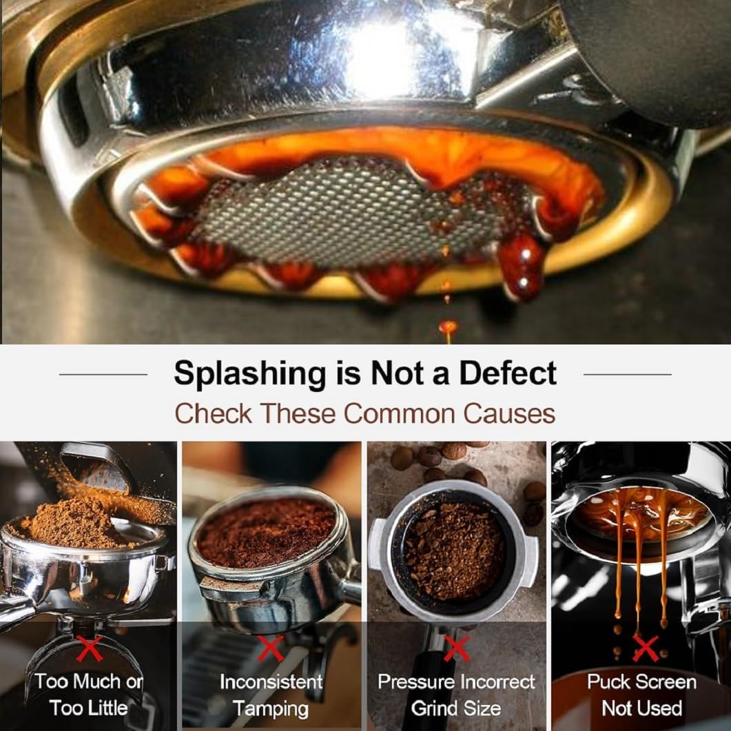 Bottomless Portafilter 54mm Compatible for Breville Barista Express, Pro, Touch, and Impress | Bonus Puck Screen | T Buckle Black Rosewood Handle