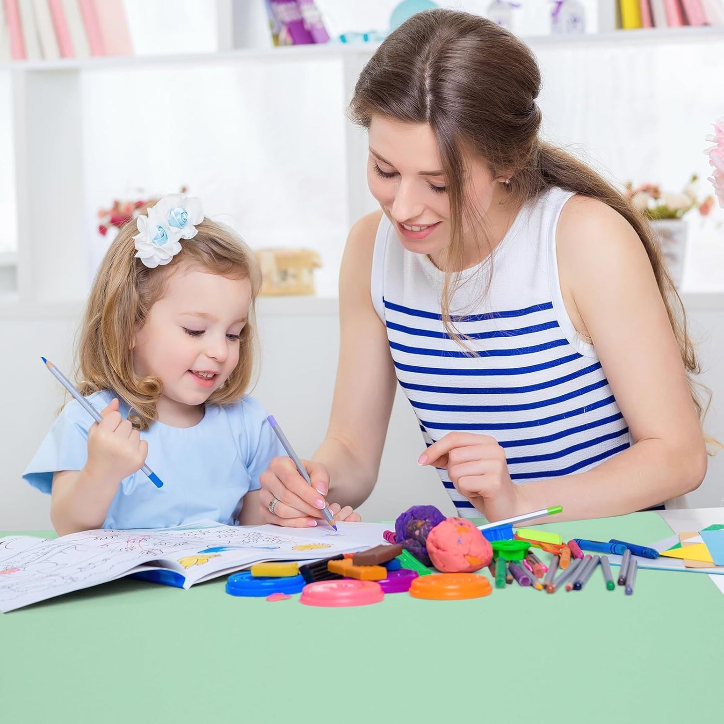 Silicone Mat Heat Resistant Mats for Countertop, Large Silicone Mats for Crafts Kitchen Counter Workbench Table protector, Size 36x24 inches Thick 2mm,Rolled Package,Light Green