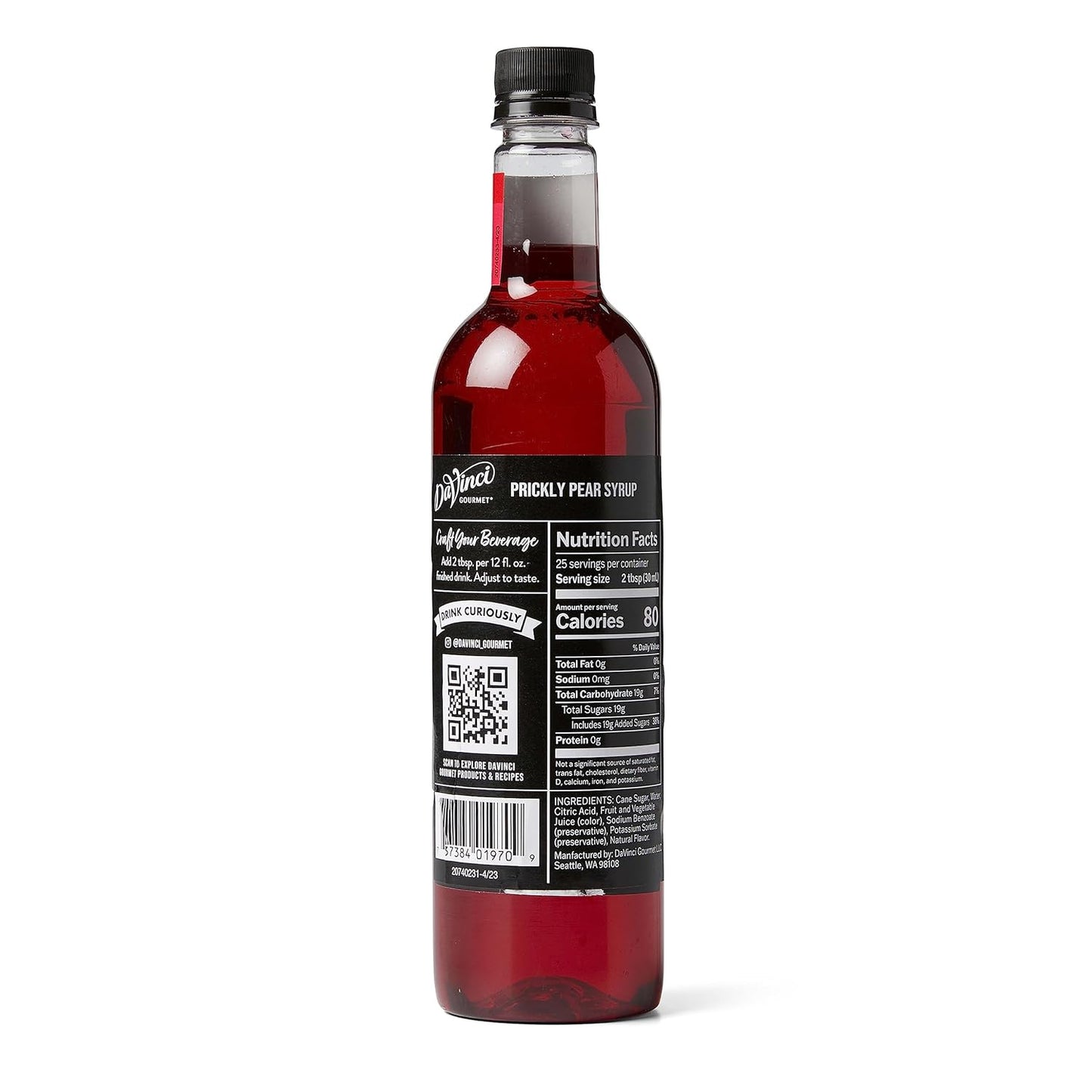 DaVinci Gourmet Prickly Pear Syrup, 25.4 Fluid Ounces (Pack of 4)