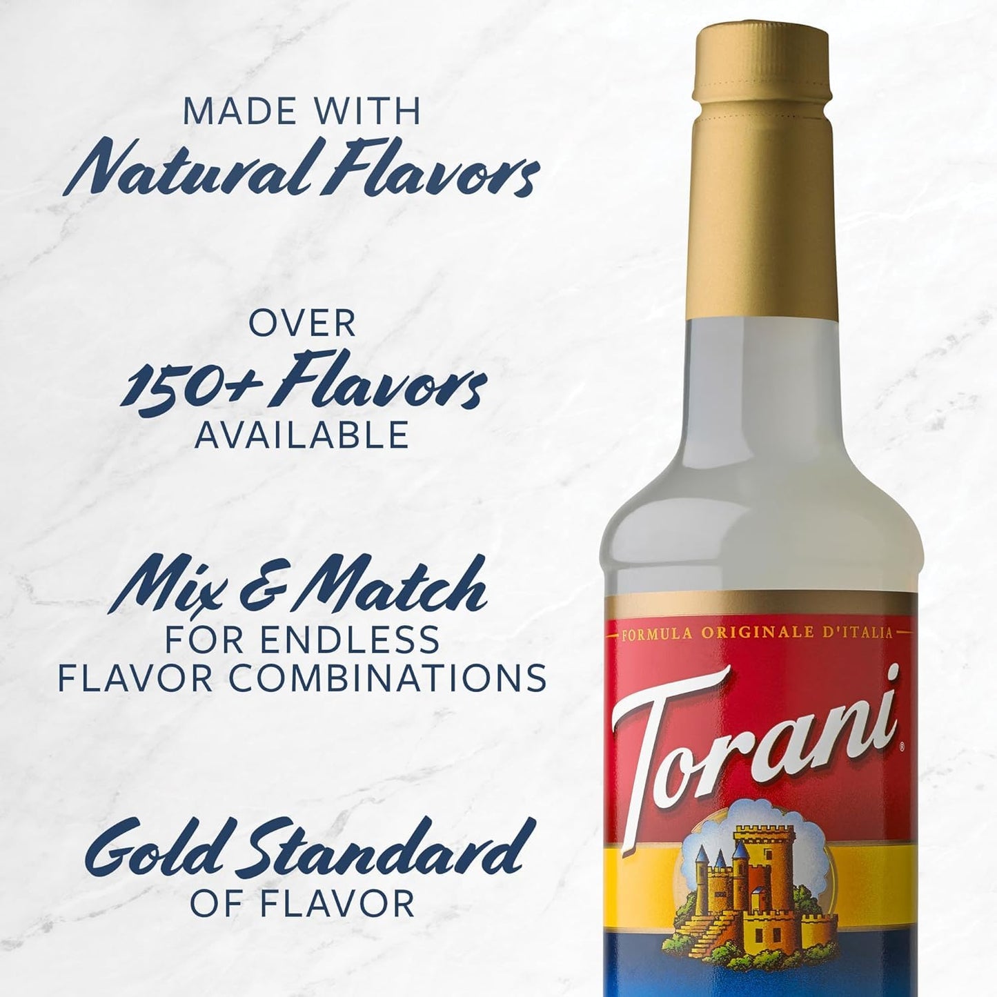 Torani Flavored Drink Syrup Soda Shop Variety Pack, Raspberry, Peach, Vanilla & Strawberry, 25.4 fl oz (Set of 4)