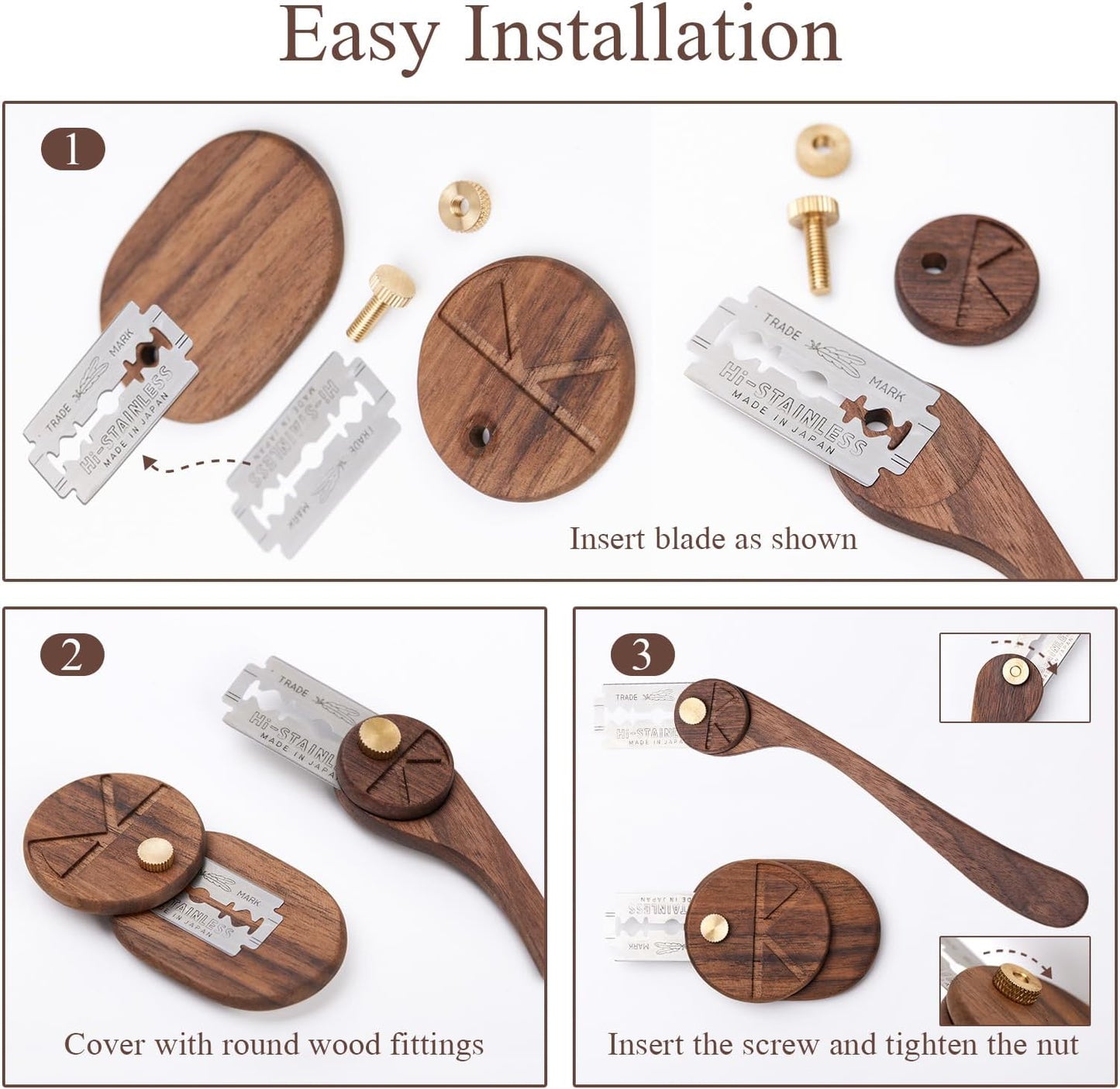 Bread Lame Set of 2, Scoring Knife with 5 Feather Blades, Sourdough Scoring Tool with Storage Box, Dough Scoring Tool for Bread Baking, Dexterous-Cut Series Lame Bread Tool (LUNA & ELEGANT)