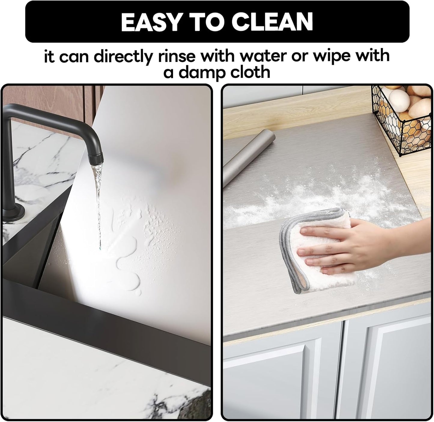 Stainless Steel Cutting Board with Lip 31.5" L X 22.8" W Large Cutting Board Metal Baking Board Non Stick Thick Board with Rolling Pin for Meat Fruits Vegetables Bread and Baking