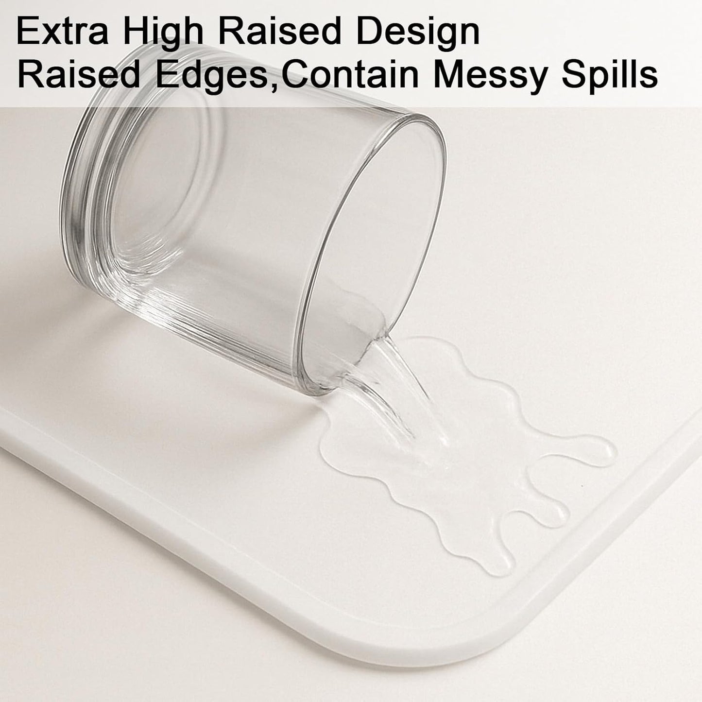 Silicone Baking Mat 35.4"x23.6" Food Grade Silicone Mats for Kitchen Counter Large Countertop Protector Mat with Edge Heightening Non-Slip Heat Resistant Mats for Countertop Easy Clean Transparent