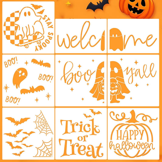 Halloween Stencils for Door Mats Large Halloween Doormat Stencils Trick or Treat Boo Ghost Stencil for Door Mat Wood Sign Fabrics DIY Crafts Decor