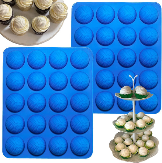 Silicone Golf Ball Cake Pop Mold - 40-Cavity Golf Ball Chocolate Molds for Cake Decorations, Hot Chocolate Bomb, Jelly, Pudding, Gelatin Molds