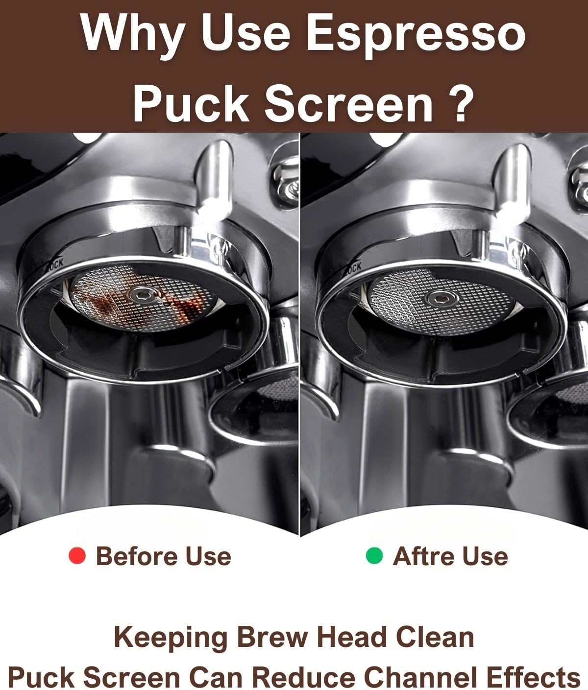 51mm Espresso Puck Screen, 0.8mm Thickness Stainless Steel Reusable Coffee Filter, Designed for Bottomless Portafilter Baskets, Enhances Espresso Extraction