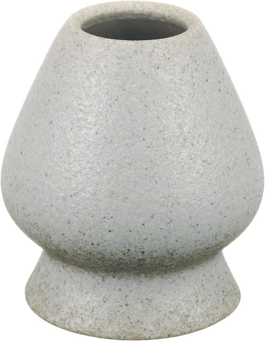 HARFINGTON Ceramic Chasen Stand 70mm Matcha Whisk Holder Teas Set Whisks Stand Traditional Matcha Tea Chasen Holder Tea Set Accessories for Tea Tasting, Earth Yellow