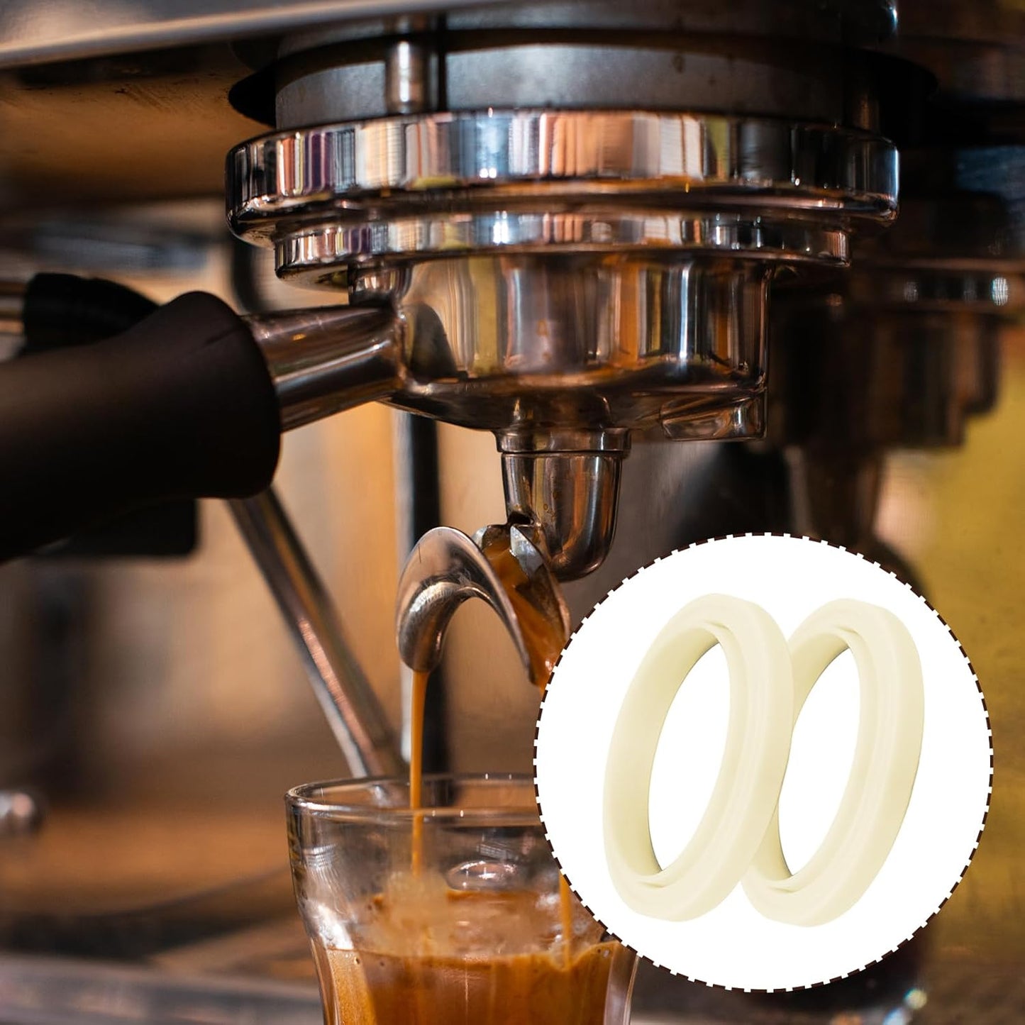 2 Pcs 2.1in/54mm Silicone Steam Ring,Replacement Gasket Seal Ring,Compatible with Breville Espresso Machine Parts Accessories 878/870/860/840/810/500/450/Sage500/870/875/880/810/878