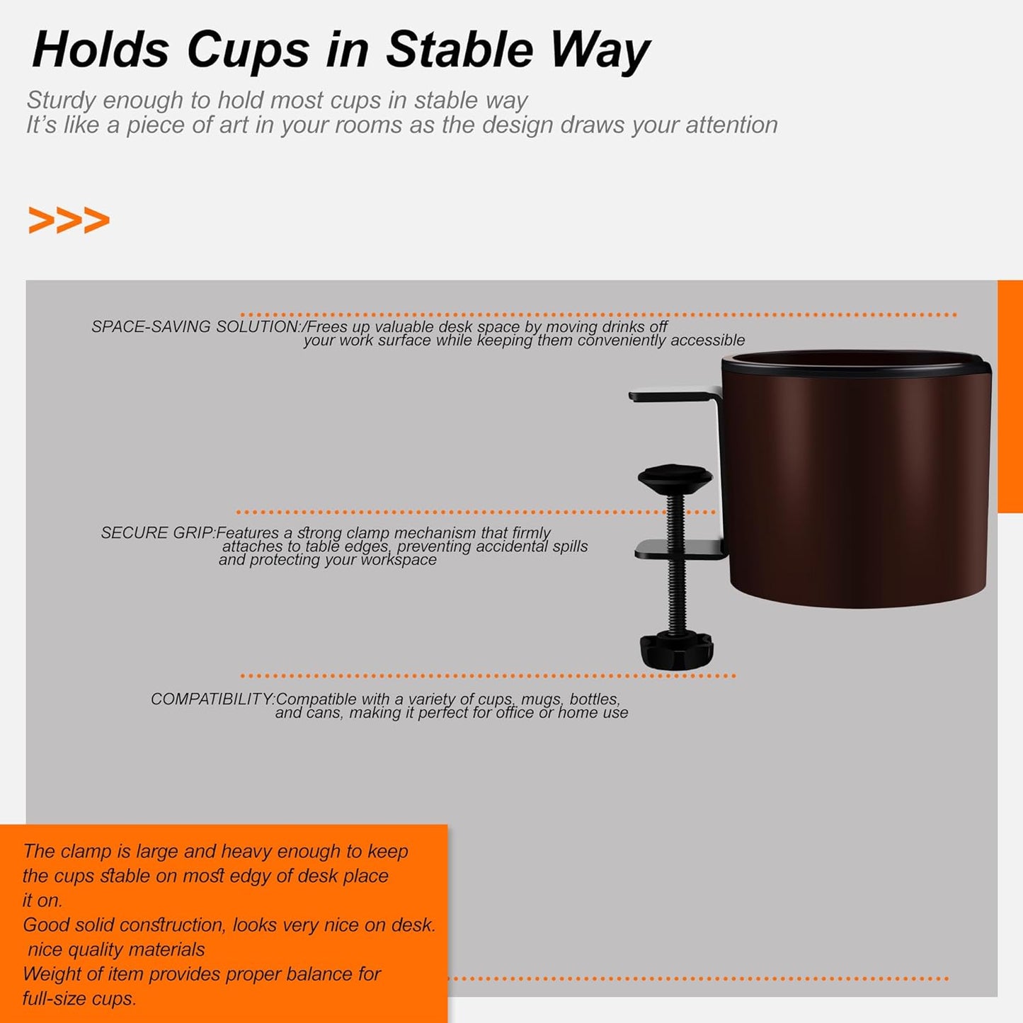 2pcs Cup Holder for Desk (2PCS Brown)