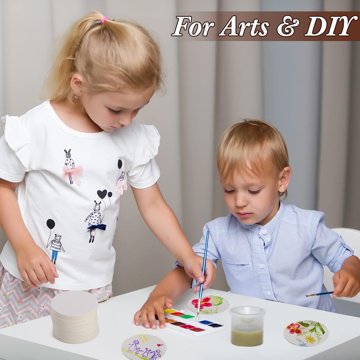 TaoBary 600 Pcs Disposable Paper Coasters Bulk 1MM, 4 Inch Round Cardboard Coasters Blank for Bar Drinks DIY Crafts Arts Wedding (White)