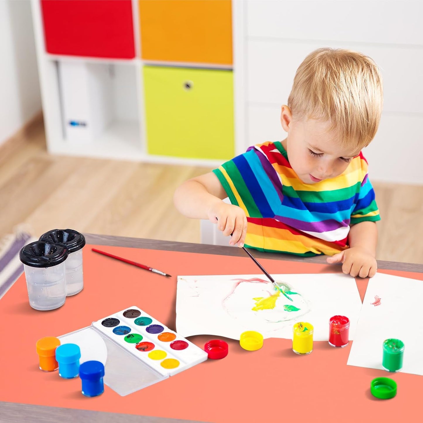 Silicone Mat Heat Resistant Mats for Countertop, Large Silicone Mats for Kitchen Counter Crafts Workbench Table, Size 48x24 inches Thick 2mm,Rolled Package,Coral