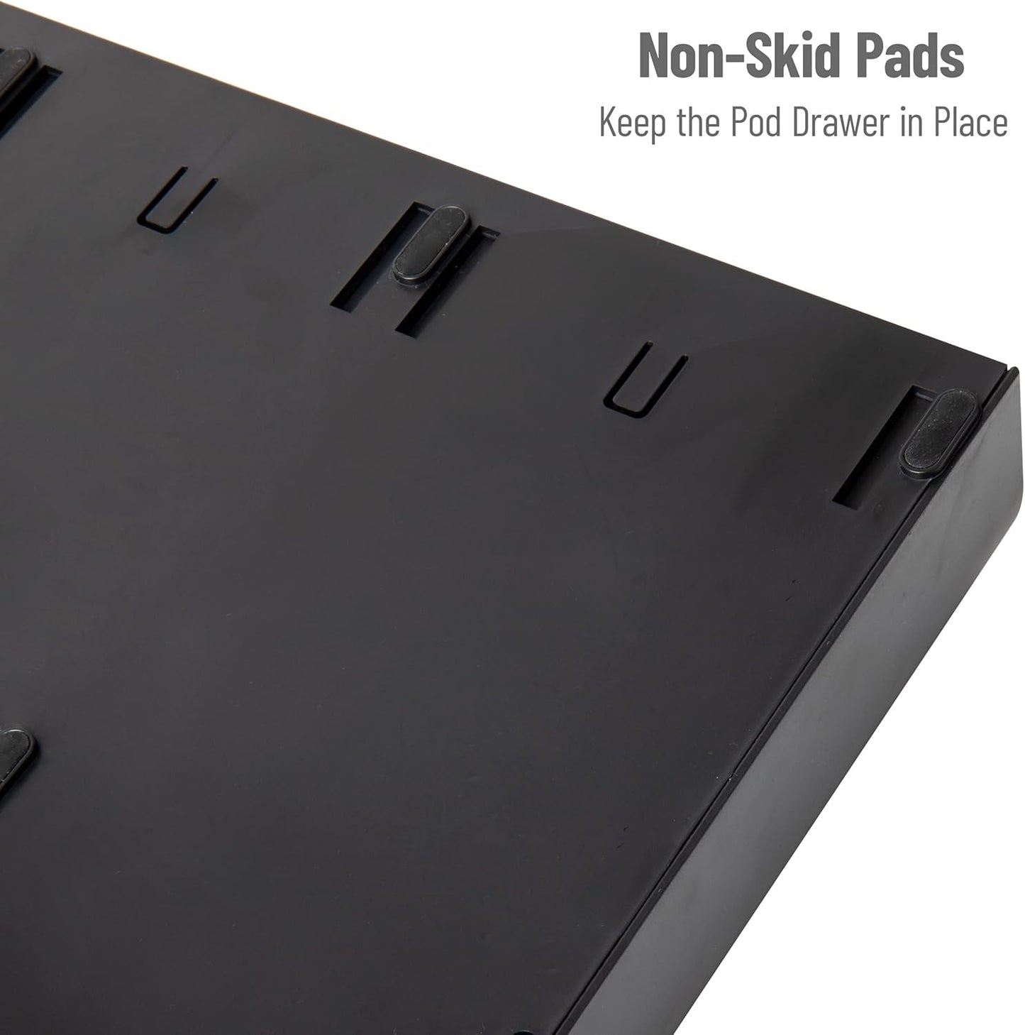 Mind Reader Single Serve Coffee Pod Drawer and Cup Condiment Set, 2 Pcs., 36 Pod Capacity, 5.35"L x 11.25"W x 11.15"H, Black