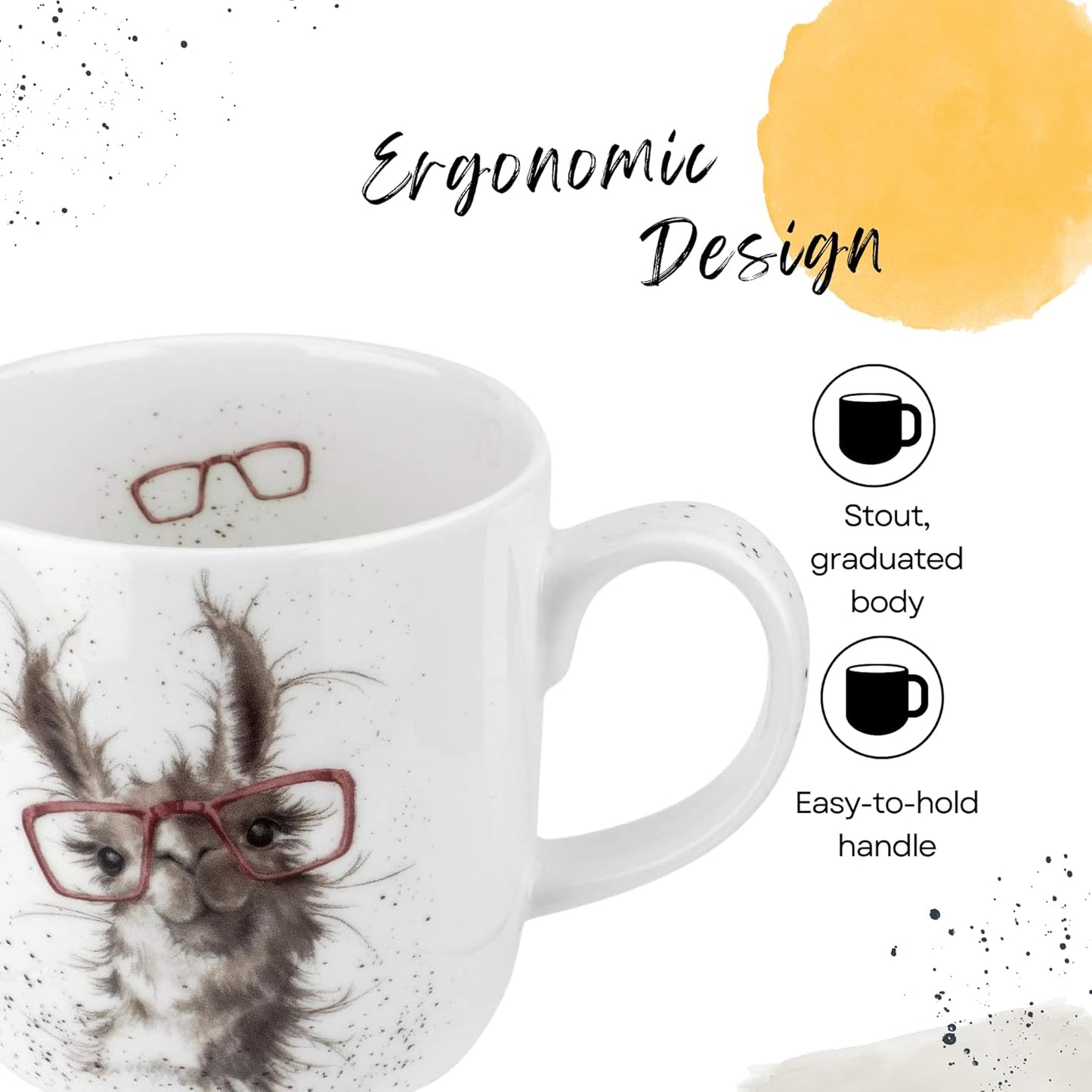 Royal Worcester Wrendale Designs 14 oz Mug, No Probllama - Fine Bone China with Llama Motif - Woodland Themed Tea Mug for Cozy Cottagecore Homes - Safe Ceramic Drinkware for Daily Use