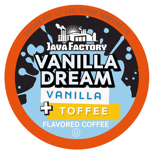 Java Factory Coffee Pods Vanilla Flavored Coffee Compatible with K Cup Brewers Including 2.0, Vanilla Dream, 80 Count