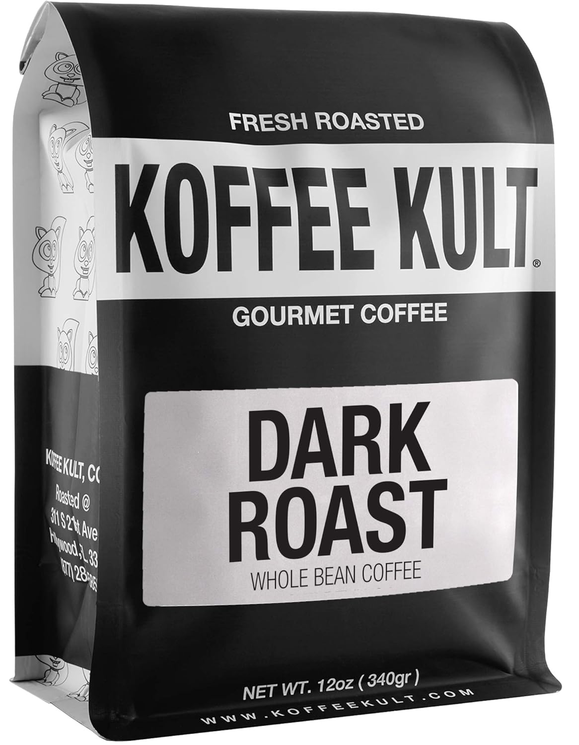 Koffee Kult Dark Roast Coffee Beans - Rich & Bold with Chocolate & Cinnamon Notes, Smooth Finish 100% Arabica, Ethically Sourced Resealable 12oz package