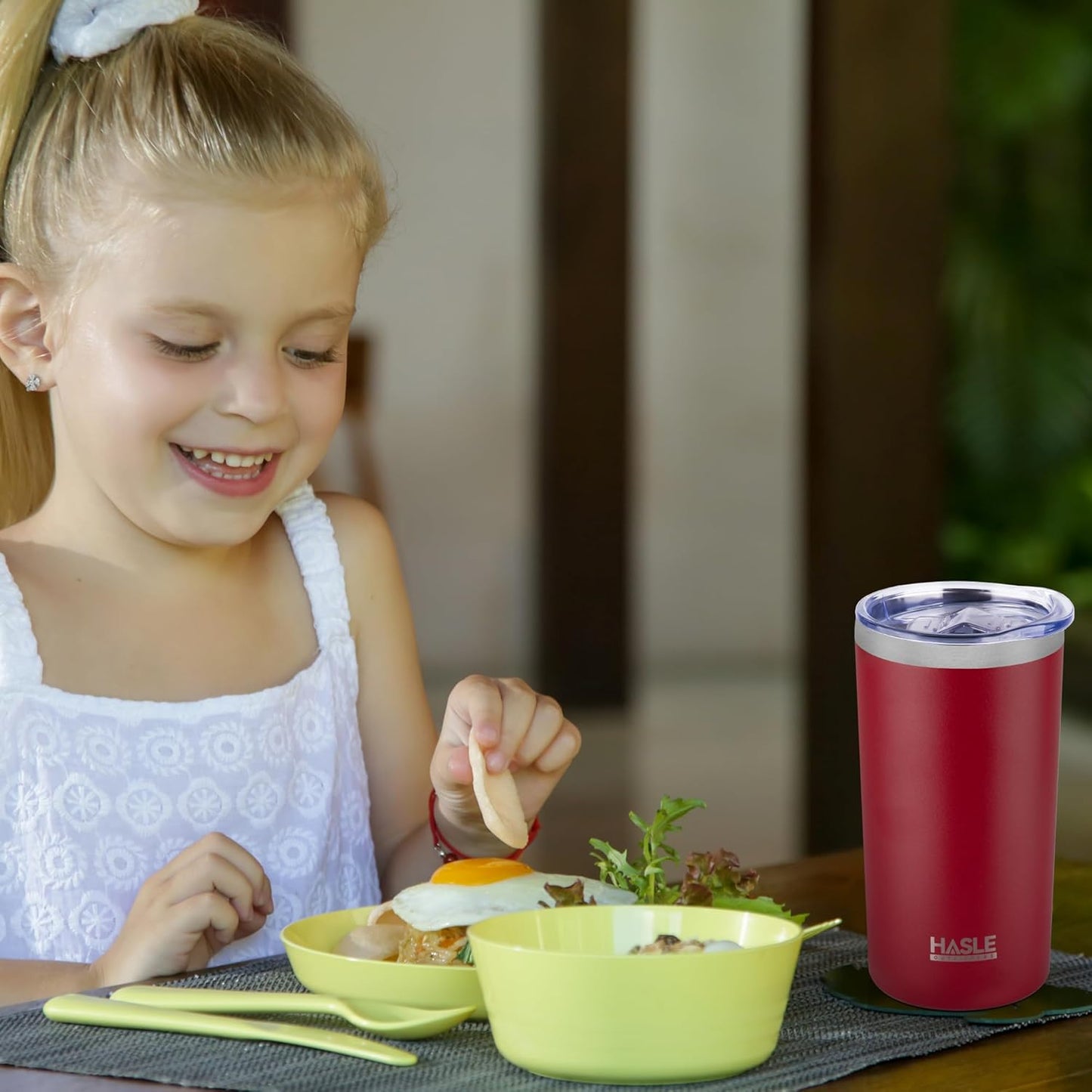 HASLE OUTFITTERS 12 oz Skinny Tumbler, Stainless Steel Insulated Slim Tumbler set bulk with Lid, Reusable Double Wall Travel Coffee Mug, Durable Powder Coated Travel Water Cup(Red,12)