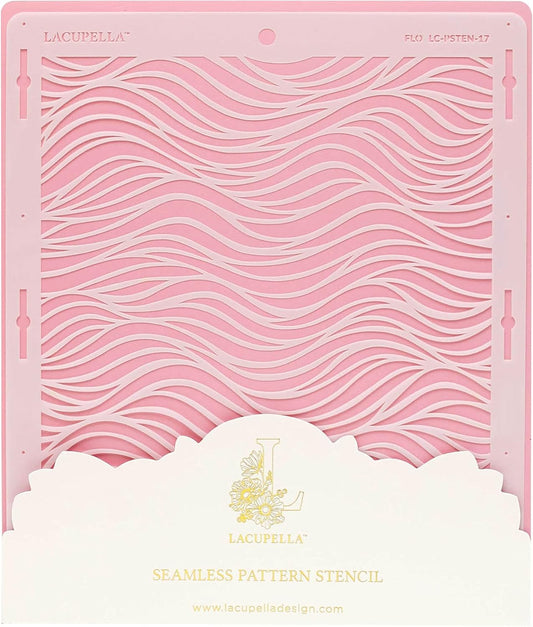 Cake Baking Stencil - Seamless Delicate Pattern for Decorating Tall Double Barrel Cake to Use with Buttercream, Royal Icing, Ganache, Paint, Airbrush (FLO)