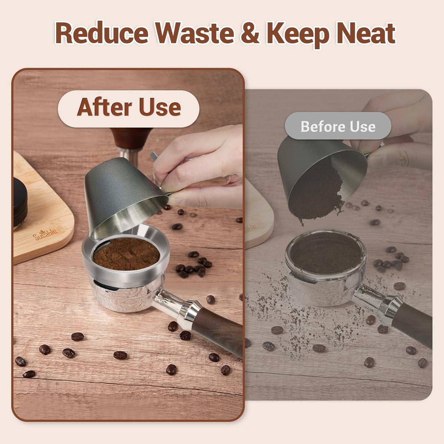 54mm Espresso Dosing Funnel, 304 Stainless Steel Coffee Dosing Ring, Portafilter Funnel with 6 Magnetic, Barista Tools Compatible with Breville 54mm Portafilter