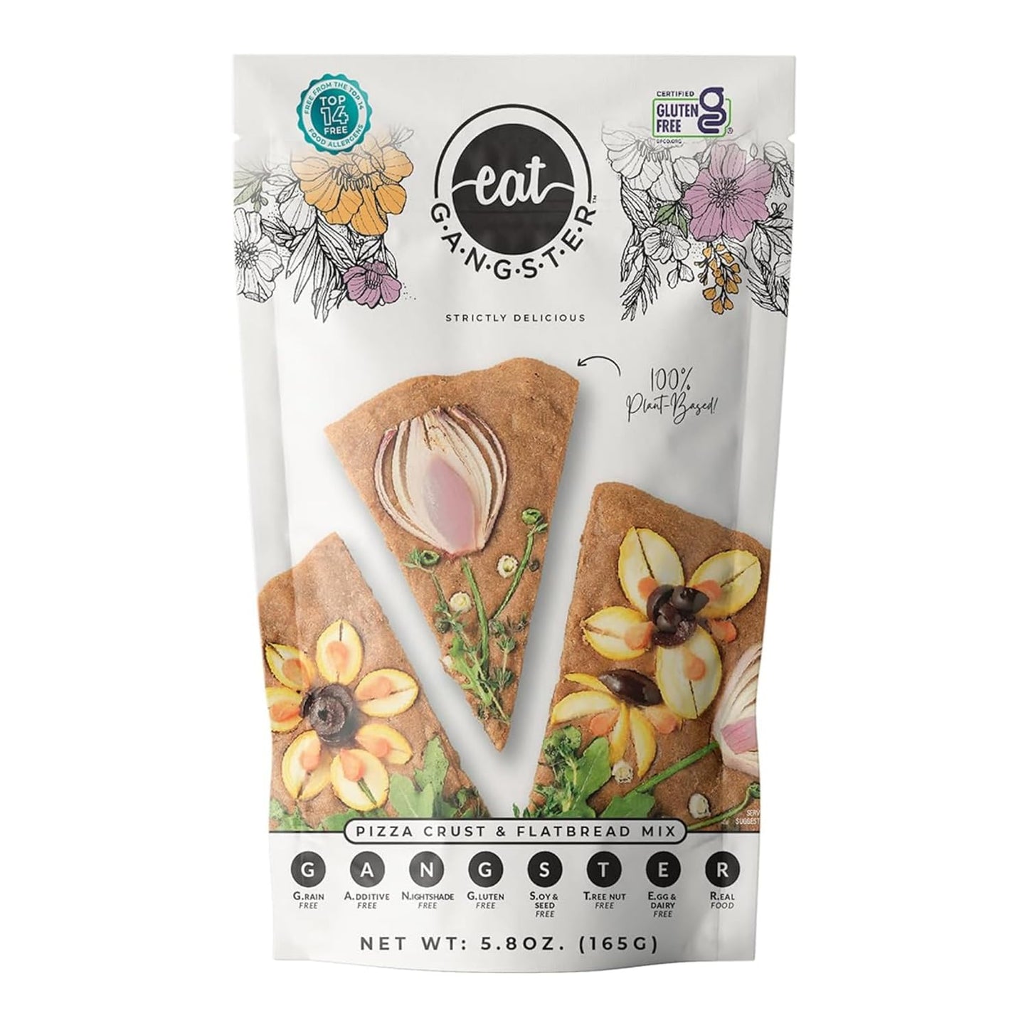 eat G.A.N.G.S.T.E.R. Vegan Pizza Crust & Flatbread Mix, Allergy-Friendly Baking Mix, Grain-Free, No Dairy, Nuts, Gluten, Dairy, For Paleo & AIP Diets, Delicious Crusts or Make Panini Sandwiches