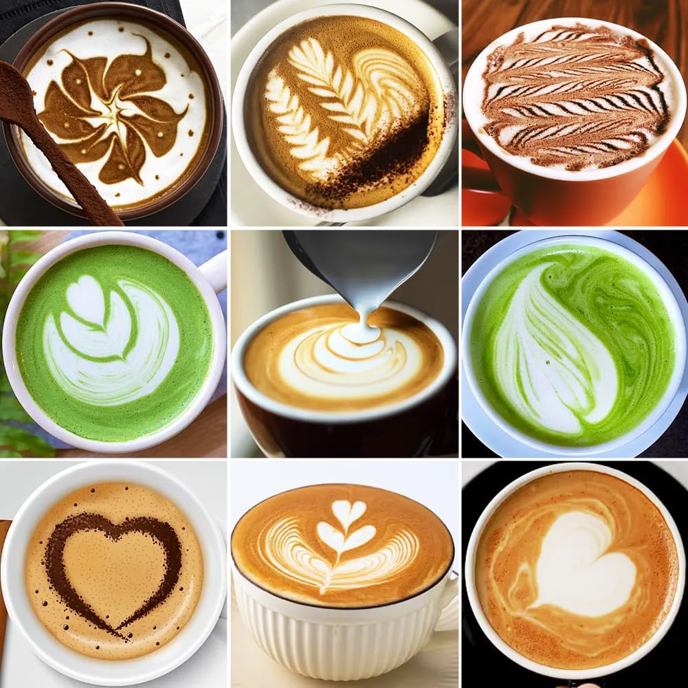 Frothing Milk Pitcher, 12 oz/350 ml Stainless Steel Frothing Milk Jug with Latte Art Pen,with Internal Measurements, for Cappuccino, Espresso and More（white）